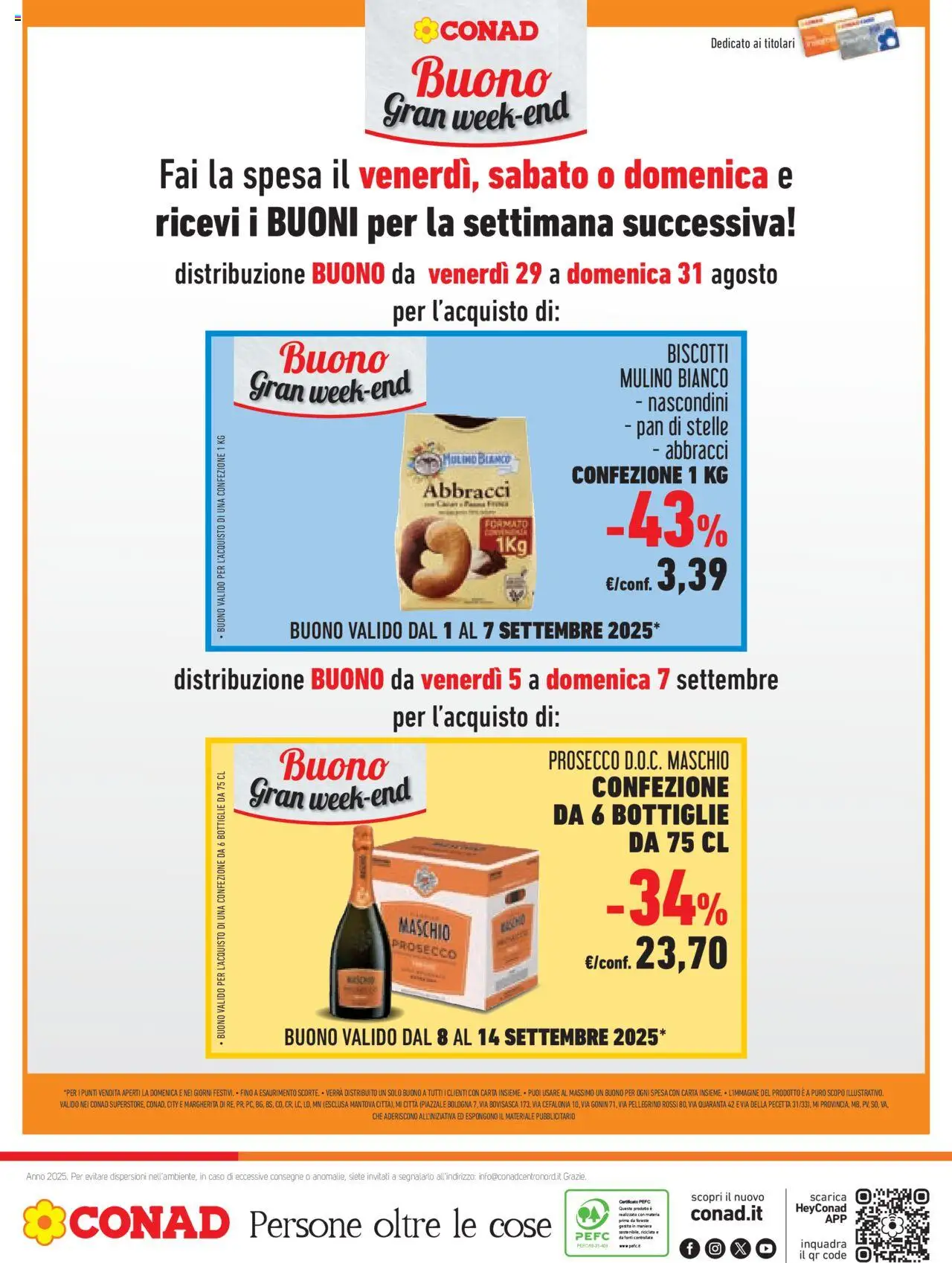 Volantino Conad del 27.08.2025 | Pagina: 16 | Prodotti: Biscotti, Prosecco