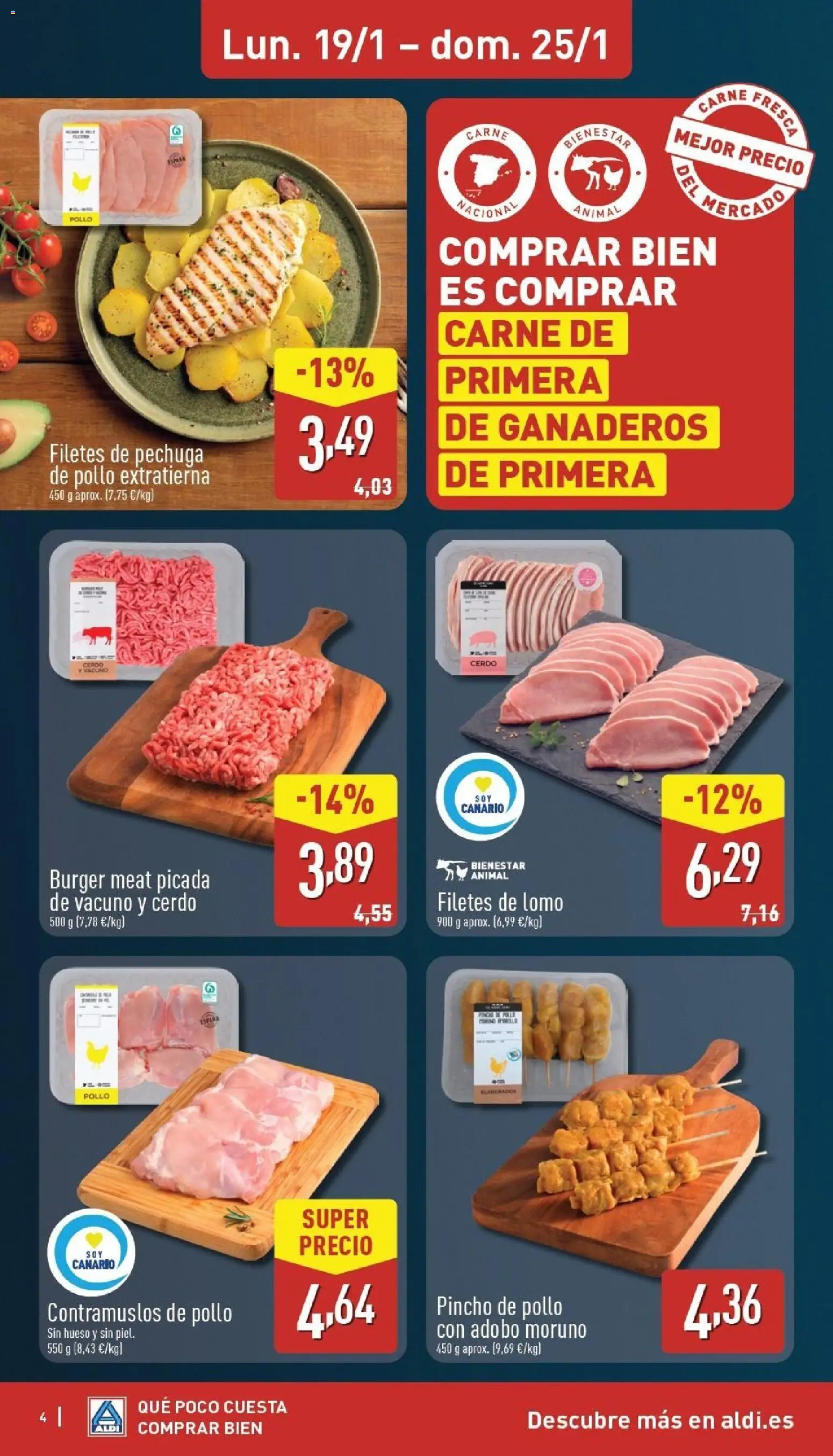 Aldi folleto Canarias │ válido desde el 19.01.2026 | Página: 4 | Productos: Δισκέτα, Cerdo