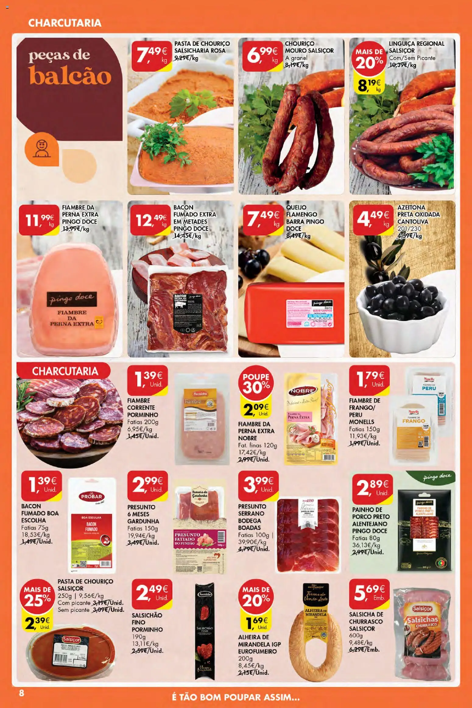 Pingo Doce Poupe Esta Semana Açores │ válido de 30.10.2025 | Página: 8 | Produtos: Salsicha, Presunto, Chouriço, Alheira