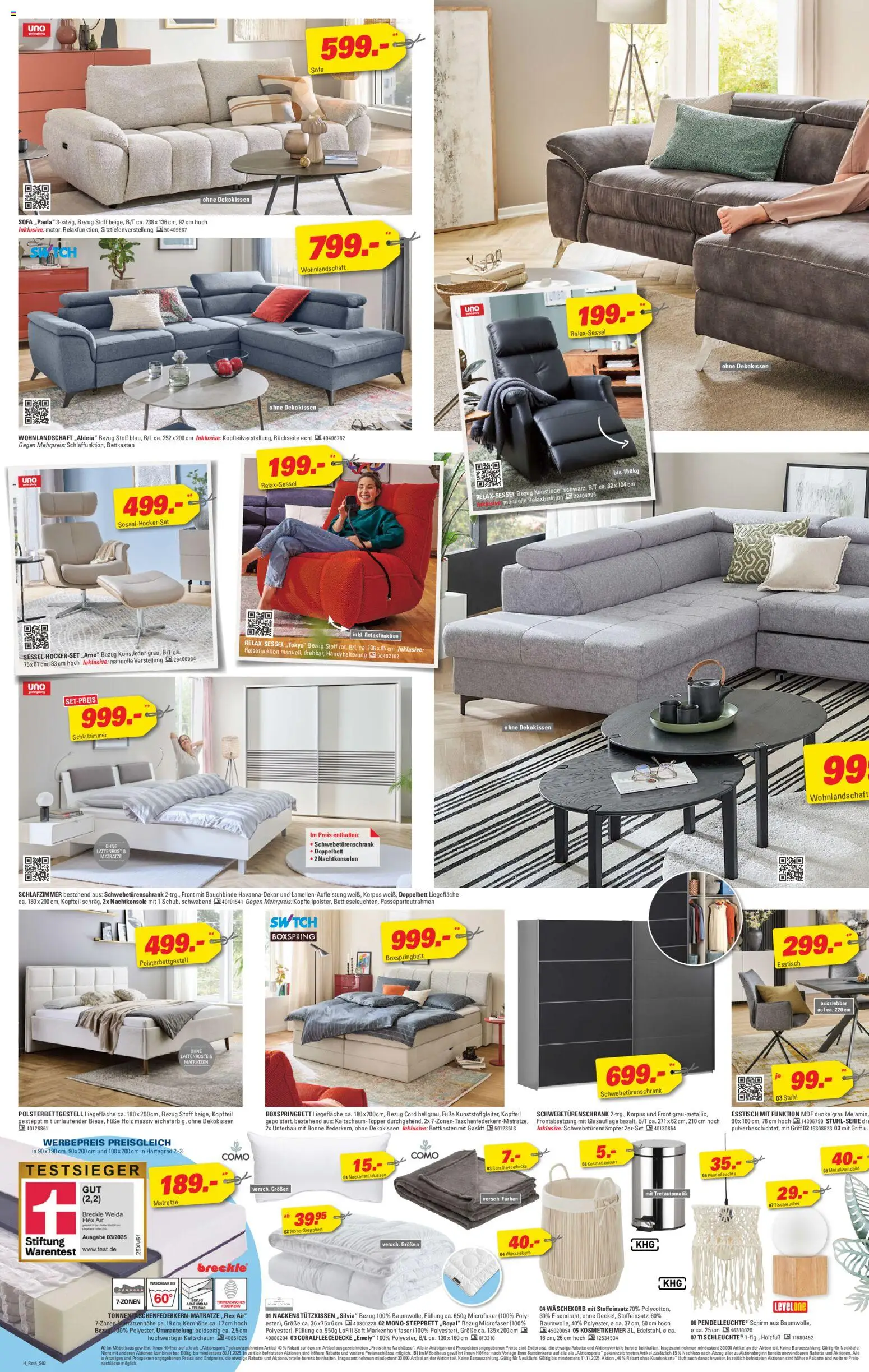 Höffner Personal Kauftage für alle Kunden – gültig ab 29.10.2025 | Seite: 2 | Produkte: Sofa, Sessel, Schwebetürenschrank, Stuhl