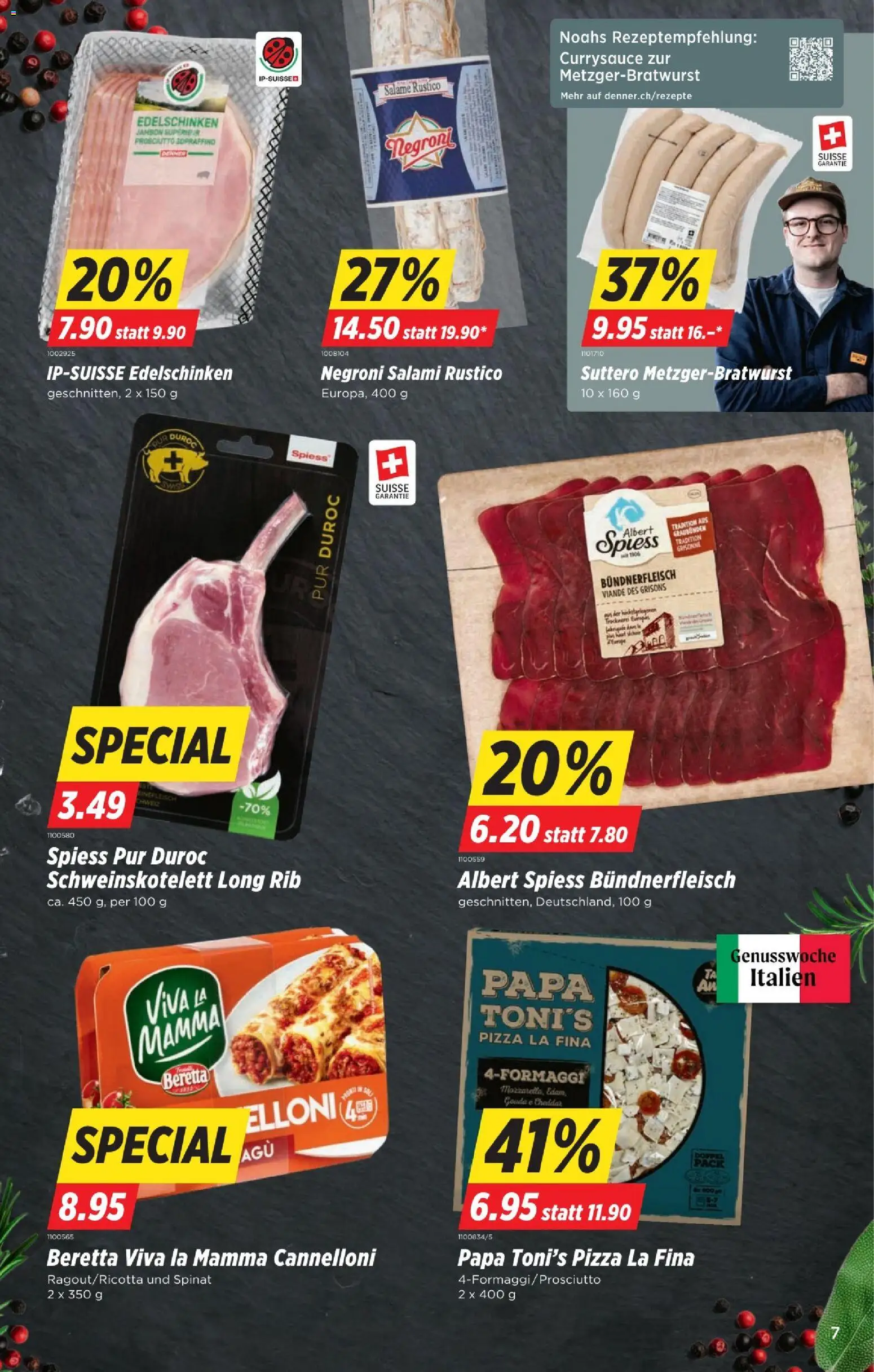 Denner aktionen – gültig ab 23.04.2026 | Seite: 7 | Produkte: Gouda, Salami, Pizza