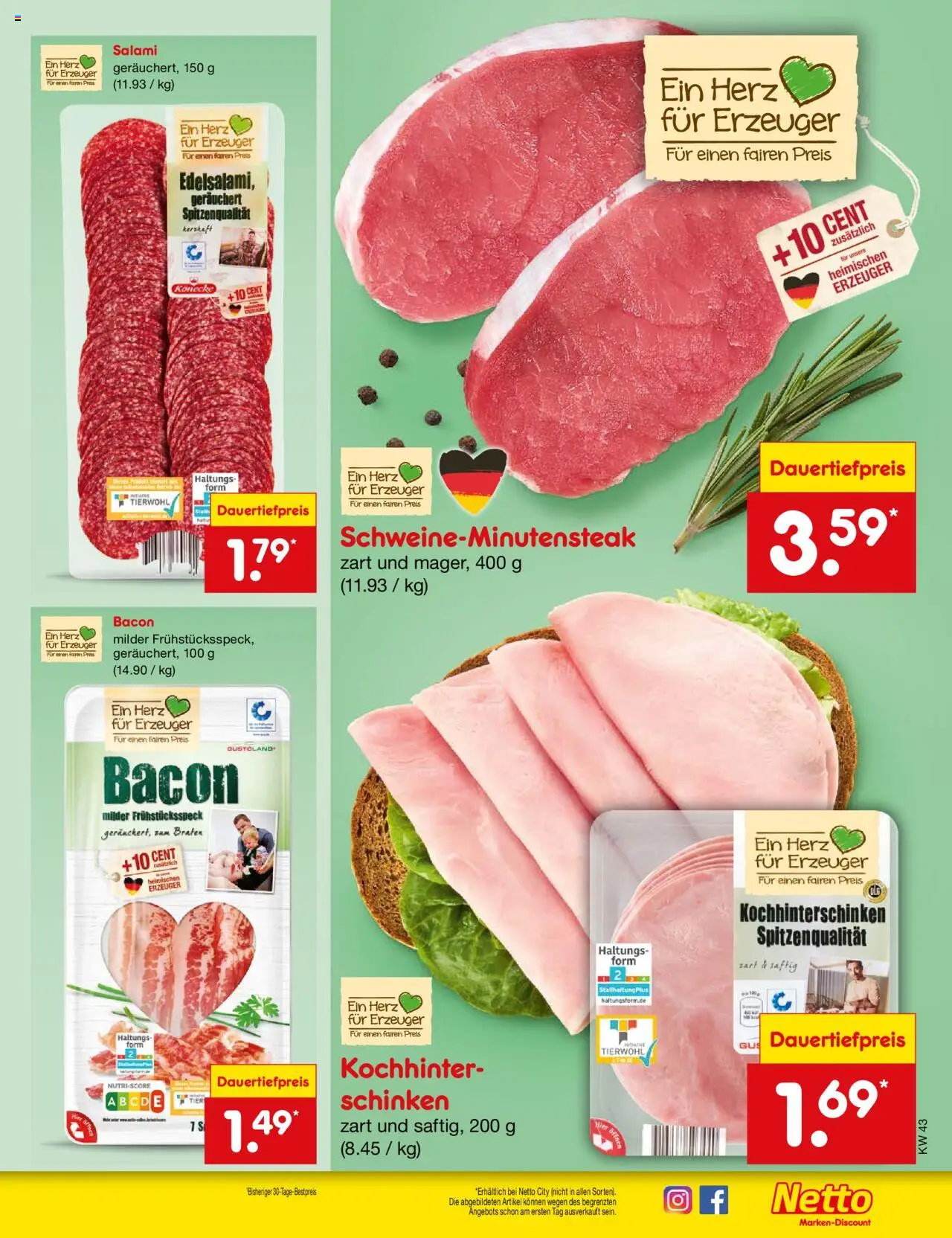 Netto Marken-Discount Prospekt 	 – gültig ab 20.10.2025 | Seite: 57 | Produkte: Salami, Schinken