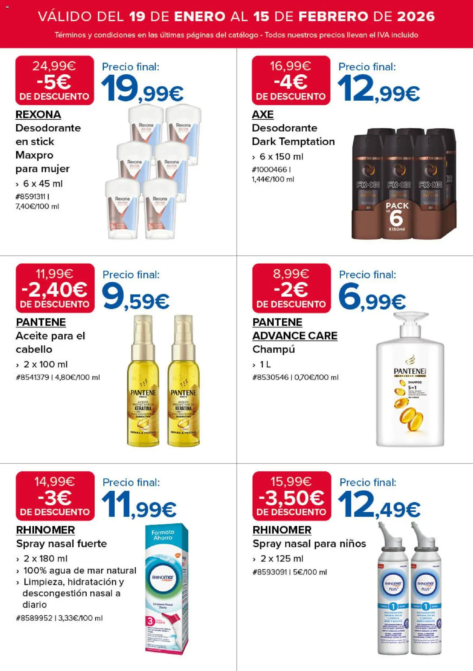 Costco catálogo │ válido desde el 19.01.2026 | Página: 12 | Productos: Champú, Desodorante, Aceite, Té