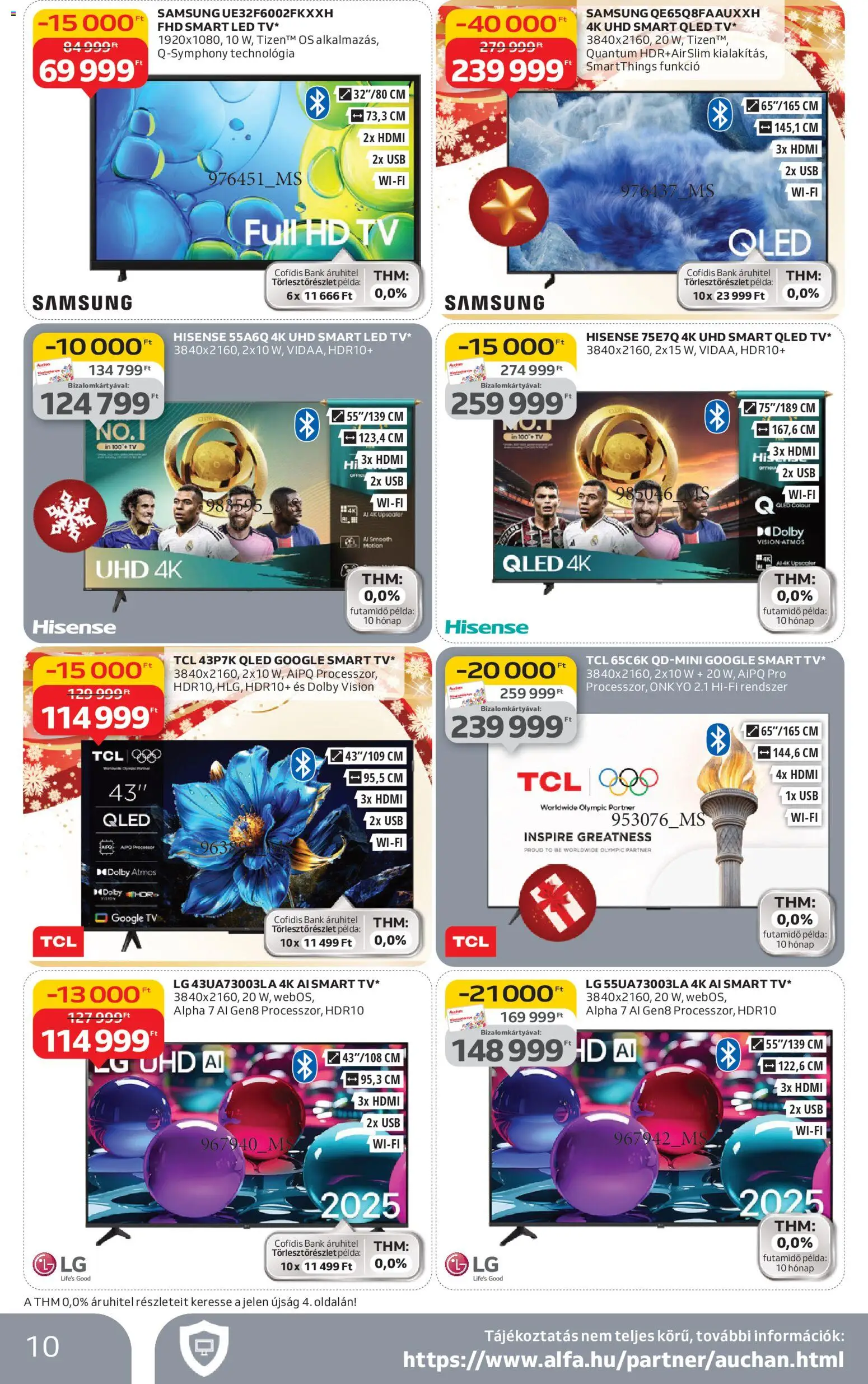 Auchan akciós ujság - amely érvényes a következő dátumtól: 06.11.2025 | Oldal: 10 | Termékek: USB, TV, Samsung