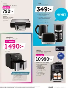 Elon reklamblad aktuell från 15.09.2025 | Sida: 13 | Produkter: Smörgåsgrill, Brödrost, Airfryer, Filter