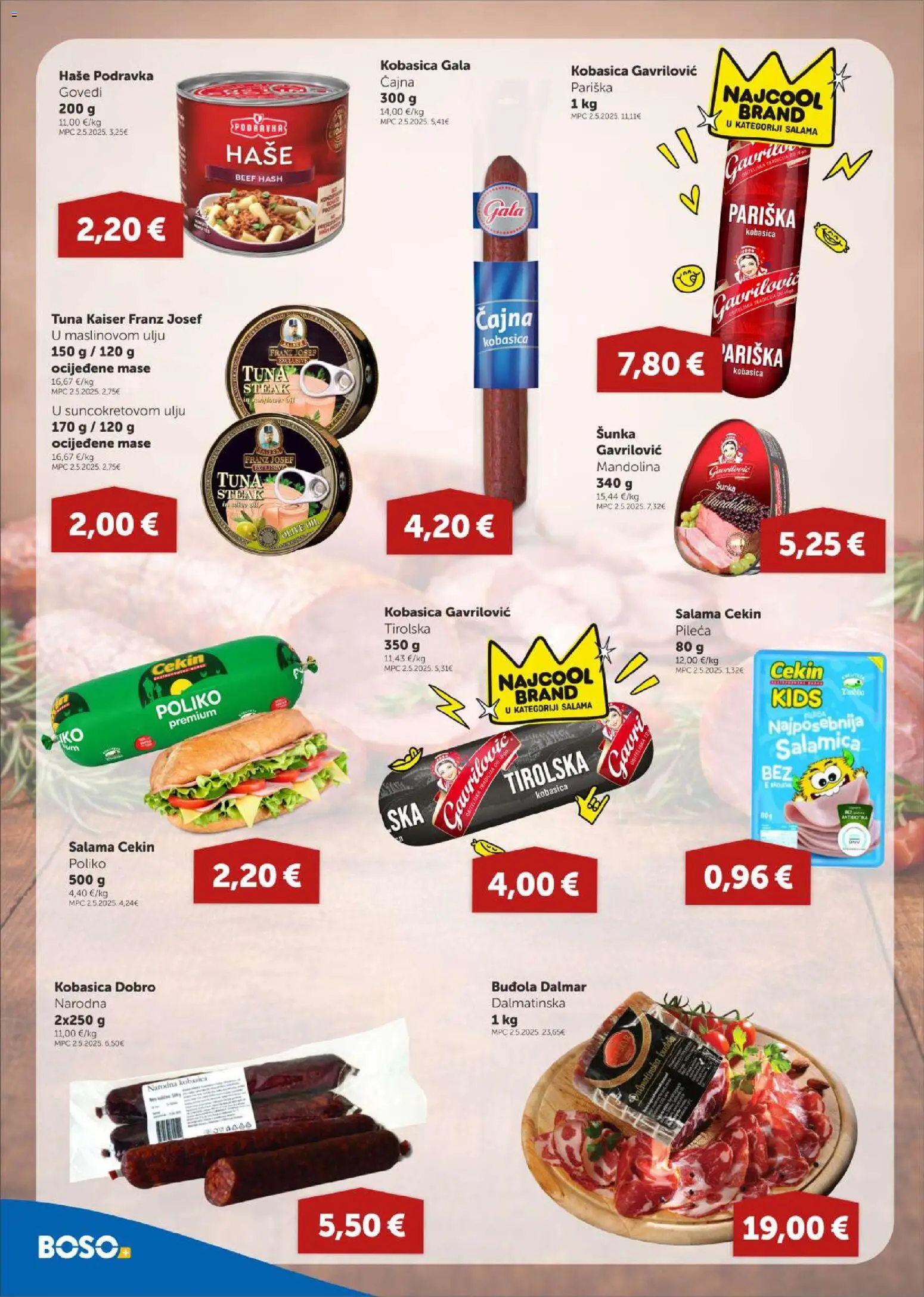 Boso katalog | vrijedi od 05.02.2026 | Stranica: 4 | Proizvodi: Šunka, Podravka, Kobasica, Tuna