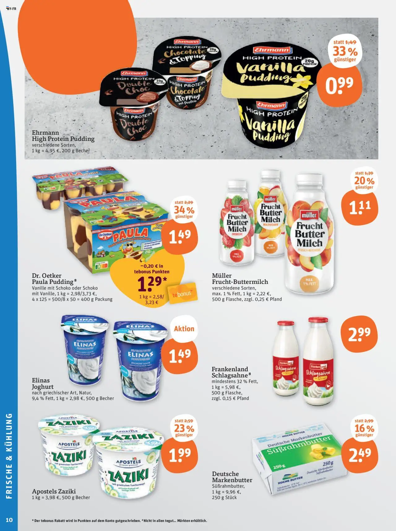 Tegut Prospekt - gültig ab dem 25.08.2025 | Seite: 12 | Produkte: High protein pudding, Schlagsahne, Butter, Pudding