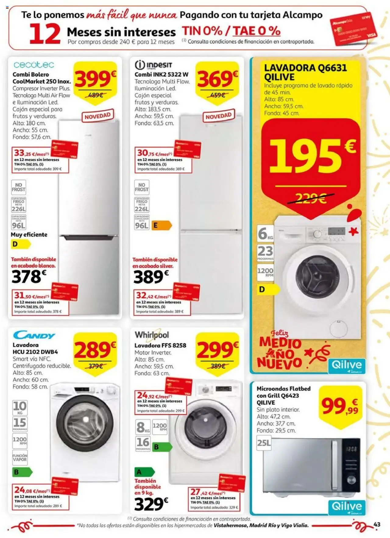 Alcampo - HG Unificado Nacional  │ válido desde el 03.06.2025 | Página: 43 | Productos: Vela, Lavadora, Combi, Galette de chaise