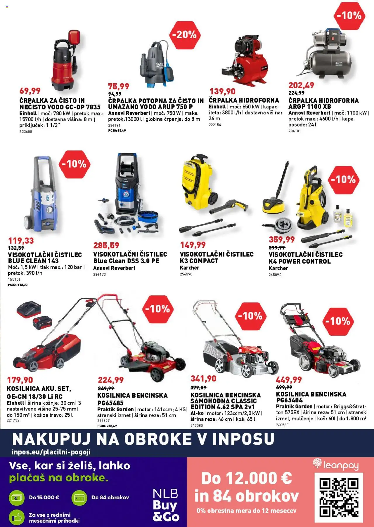 Novi Inpos katalog ponudbe – veljaven od 09.10.2025 | Stran: 7 | Izdelki: Črpalka, Kosilnica, Kos