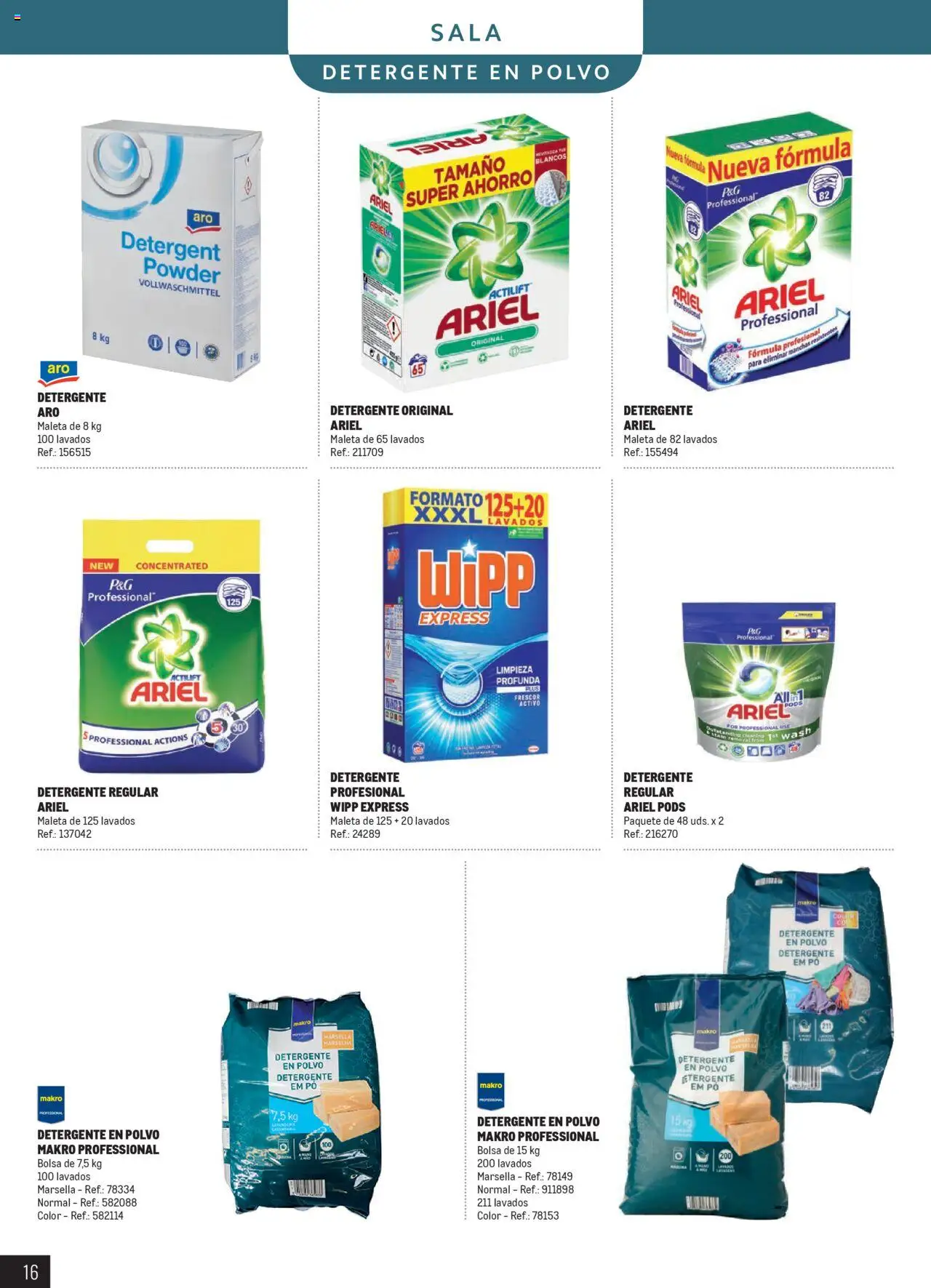 Makro - Catálogo Limpieza │ válido desde el 13.03.2025 | Página: 16 | Productos: Polvo, Detergente, Maleta, Bolsa