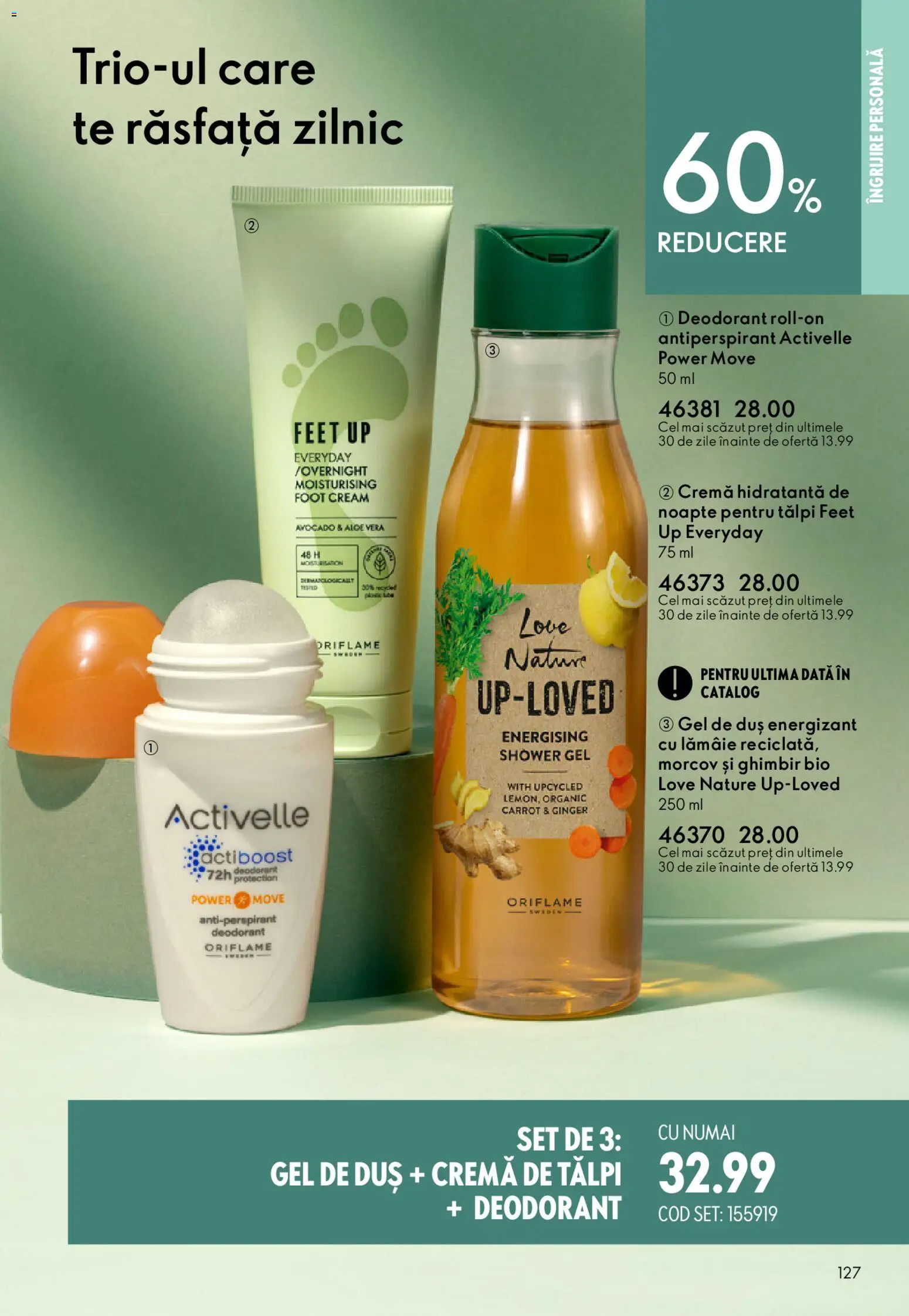 Noul catalog Oriflame – valabil de la 15.04.2026 | Pagină: 127 | Produse: Matériel de Street Workout, Aloe vera, Duș, Avocado
