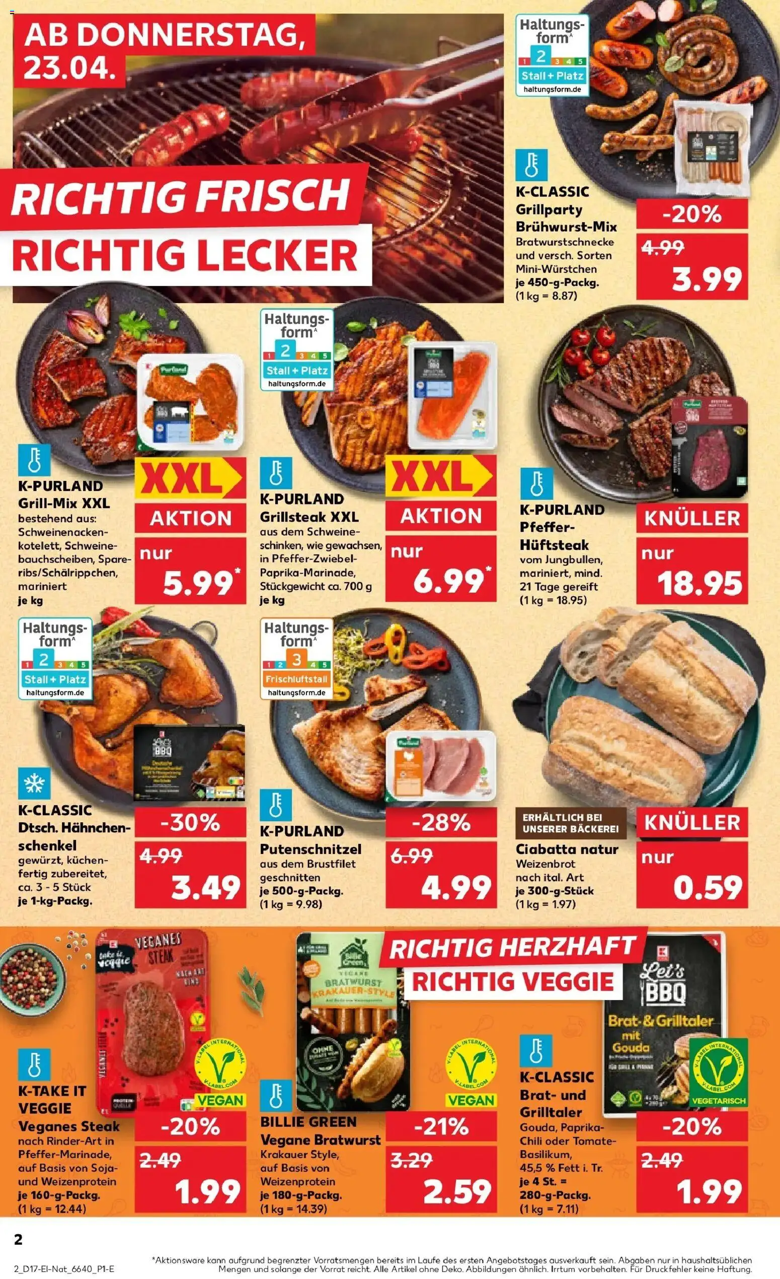 Kaufland Prospekt München	 – gültig ab 23.04.2026 | Seite: 2 | Produkte: Bratwurst, Paprika, Chili, Steak