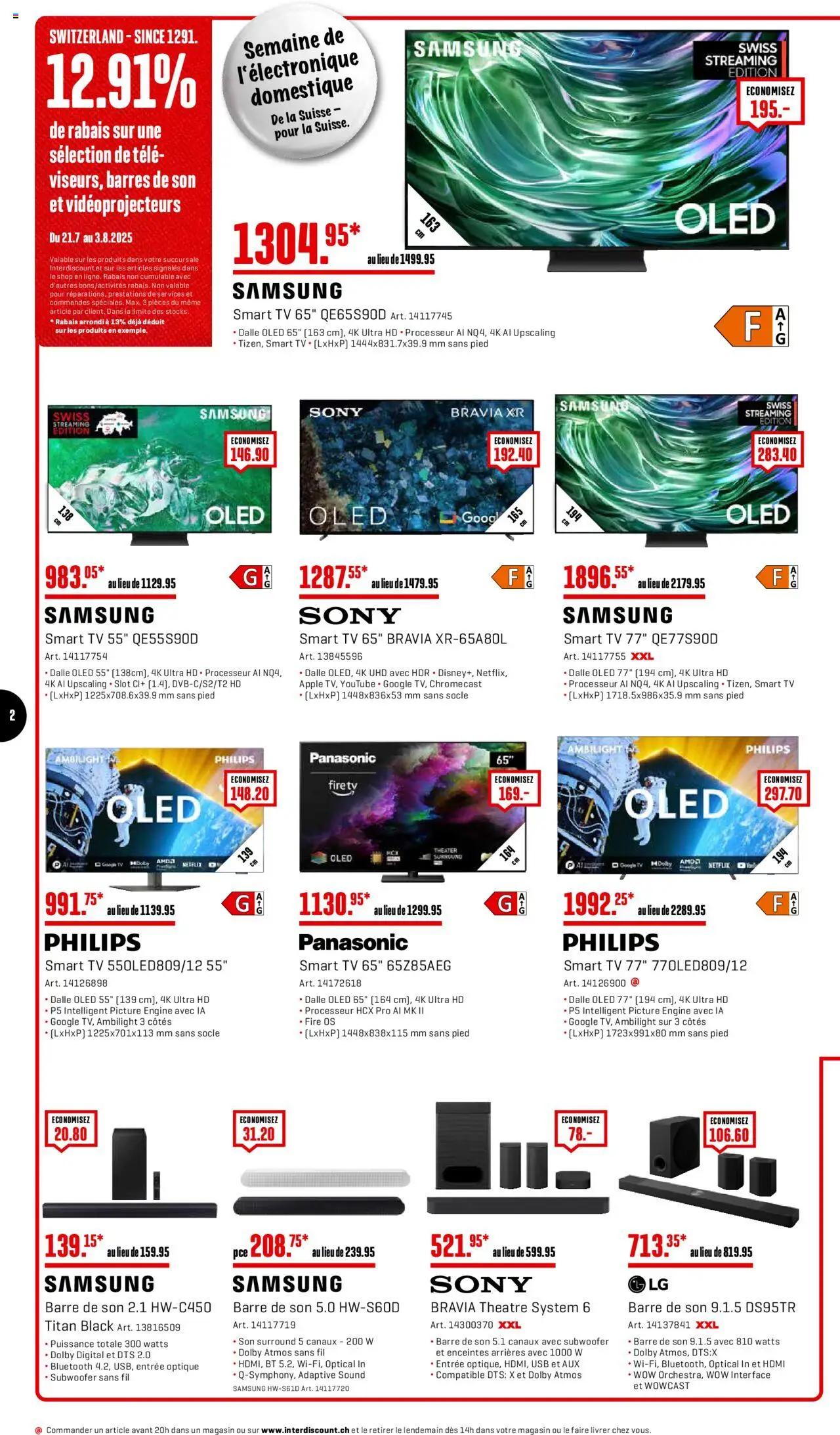 Interdiscount Aktionen FR ab 21.07.2025 | Seite: 2 | Produkte: Apple, Samsung, Usb, Panasonic