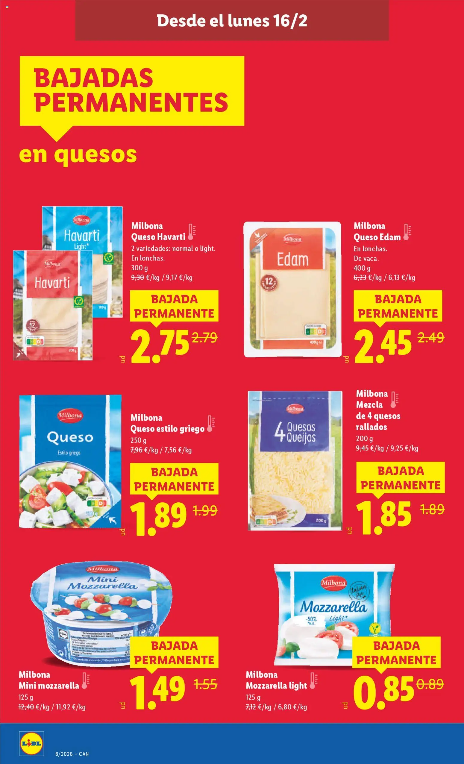 Lidl - Canarias  │ válido desde el 16.02.2026 | Página: 6 | Productos: Queso