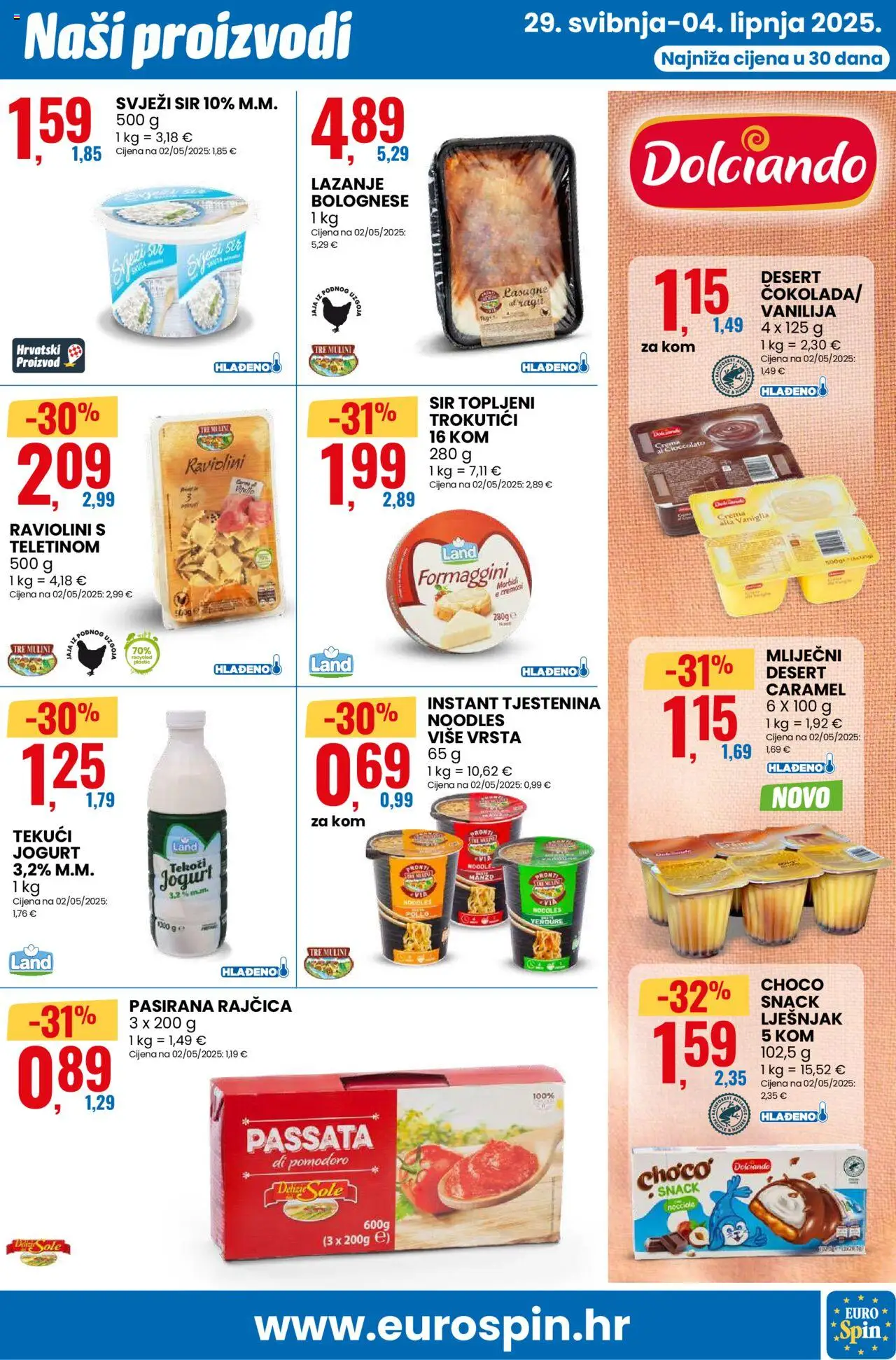 Eurospin katalog | vrijedi od 29.05.2025 | Stranica: 11 | Proizvodi: Lasagne, Lješnjak, Svježi sir, Pasta