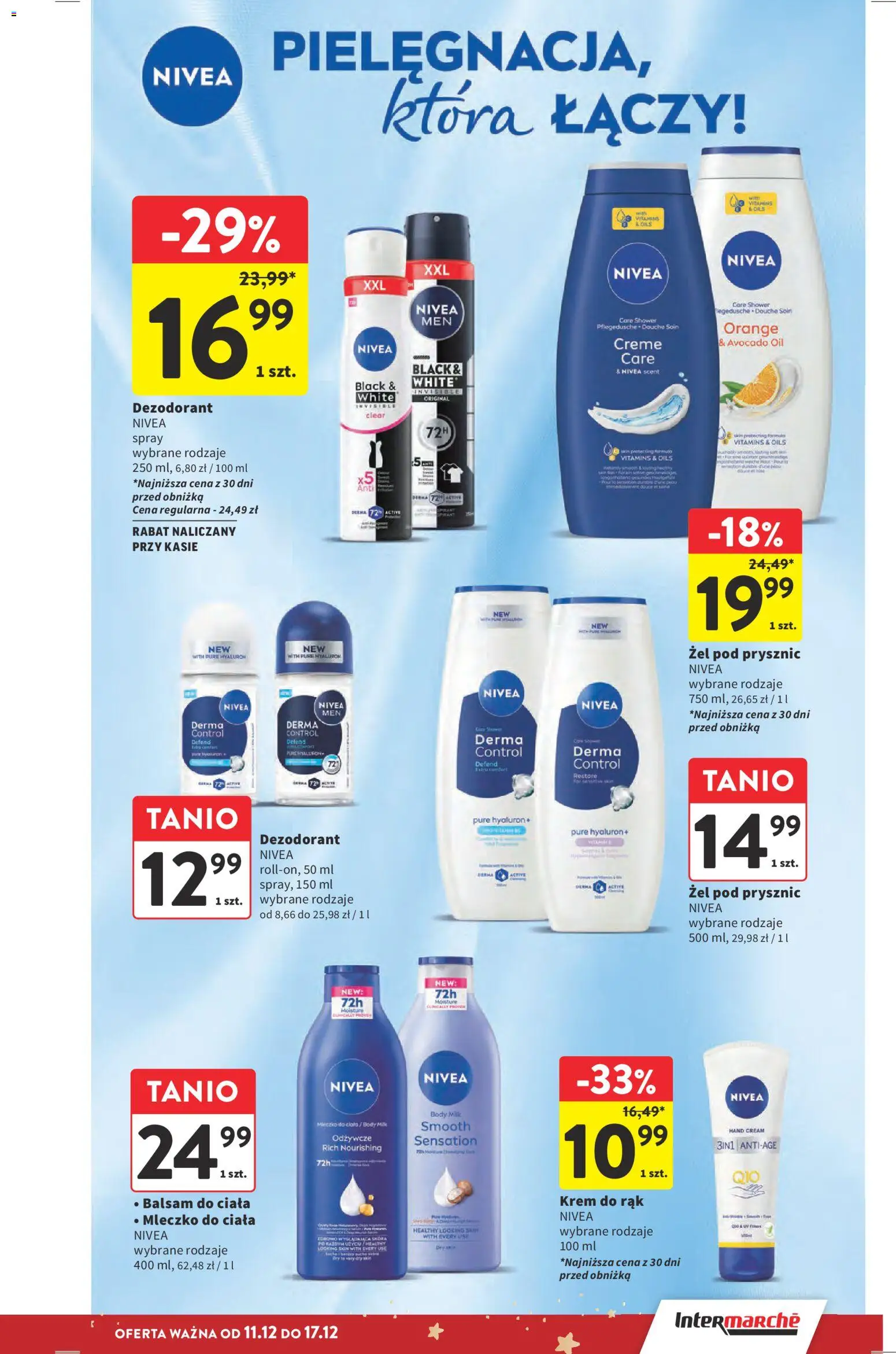 Intermarche Gazetka od 11.12.2025 | Strona: 50 | Produkty: Mleczko do ciała, Krem do rąk, Krem, Dezodorant