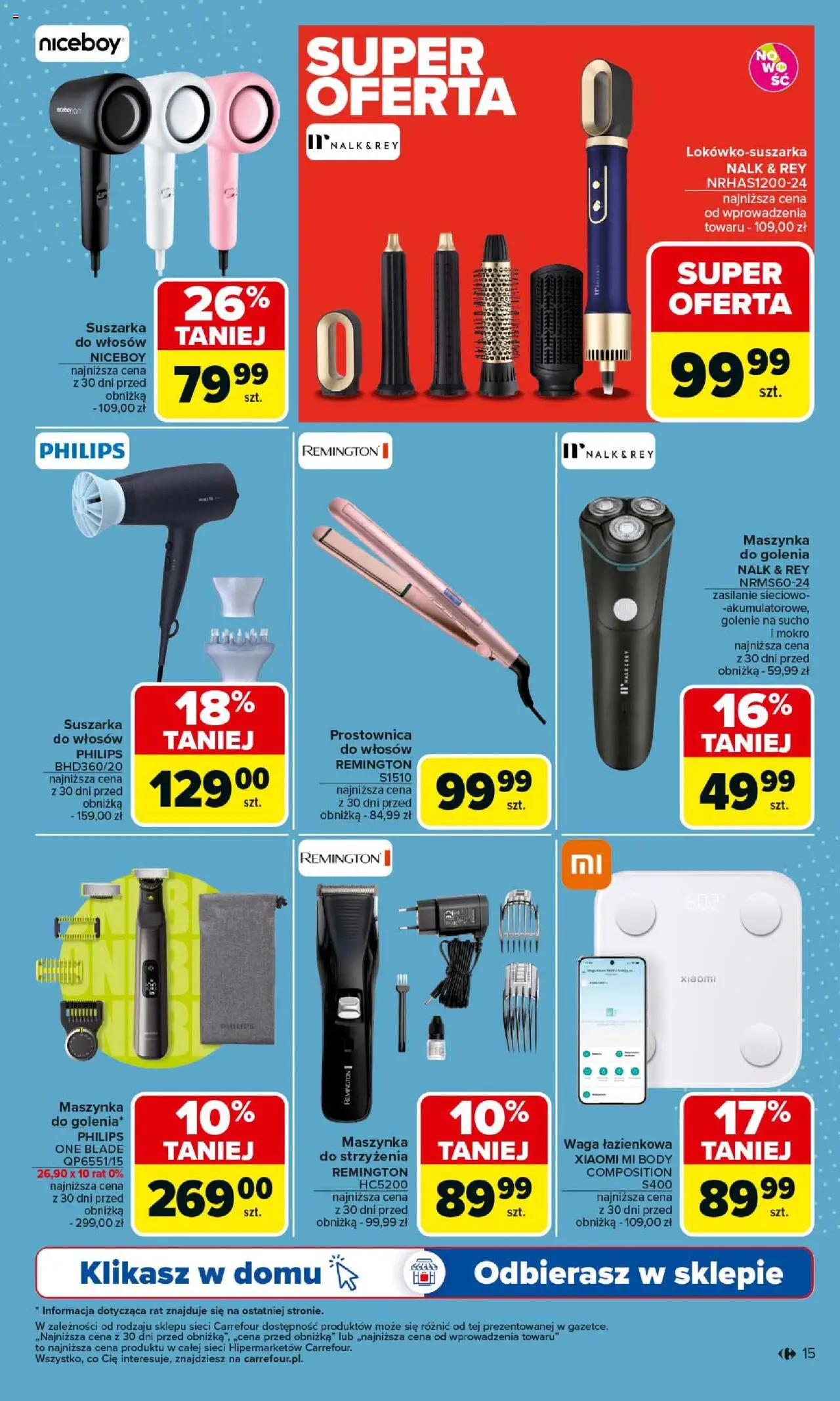 Carrefour Gazetka - Multimedia od 18.08.2025 | Strona: 15 | Produkty: Waga, Maszynka do golenia, Prostownica, Waga łazienkowa