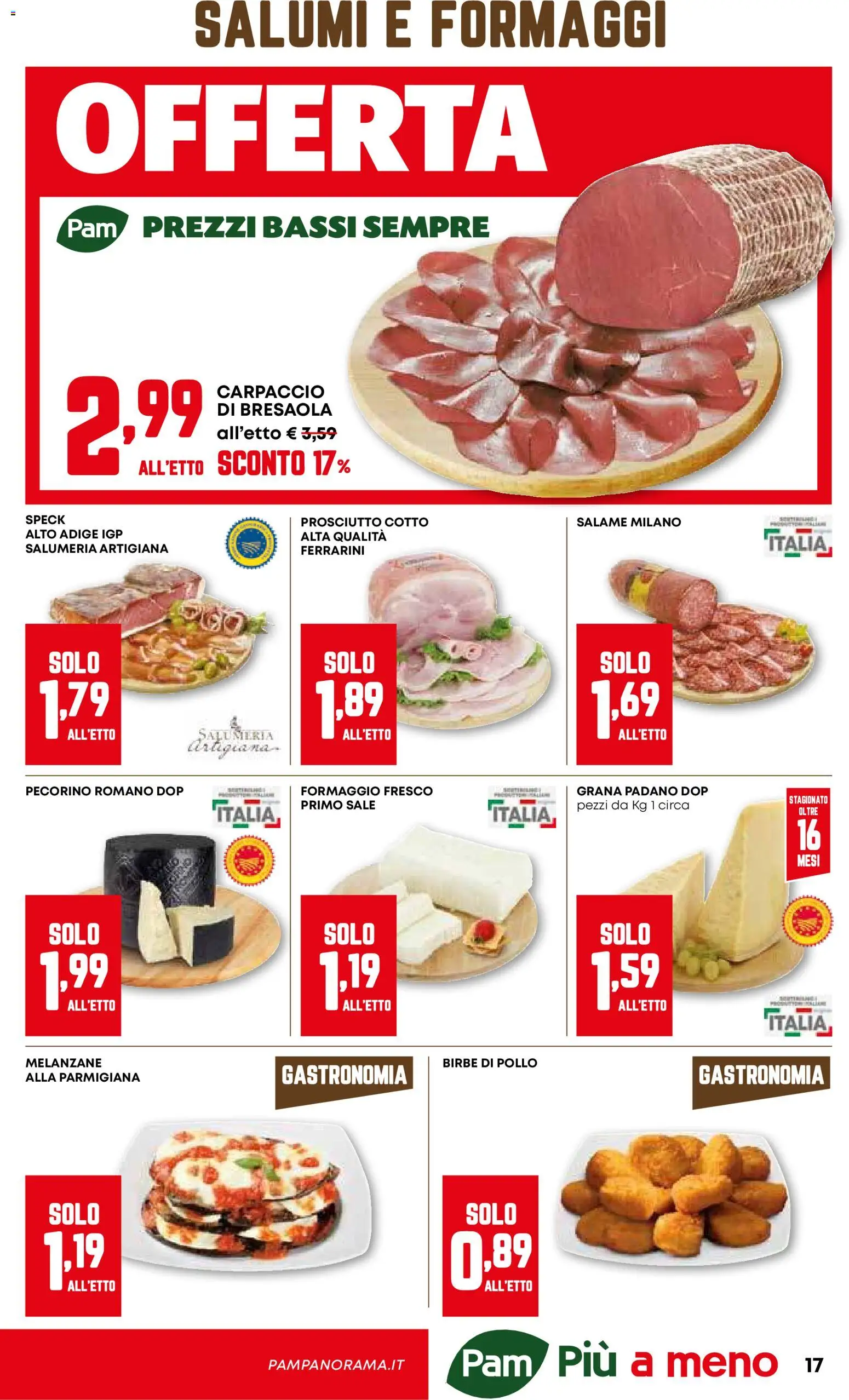 Volantino PAM del 15.01.2026 | Pagina: 17 | Prodotti: Salame, Sale, Formaggio, Pecorino Romano