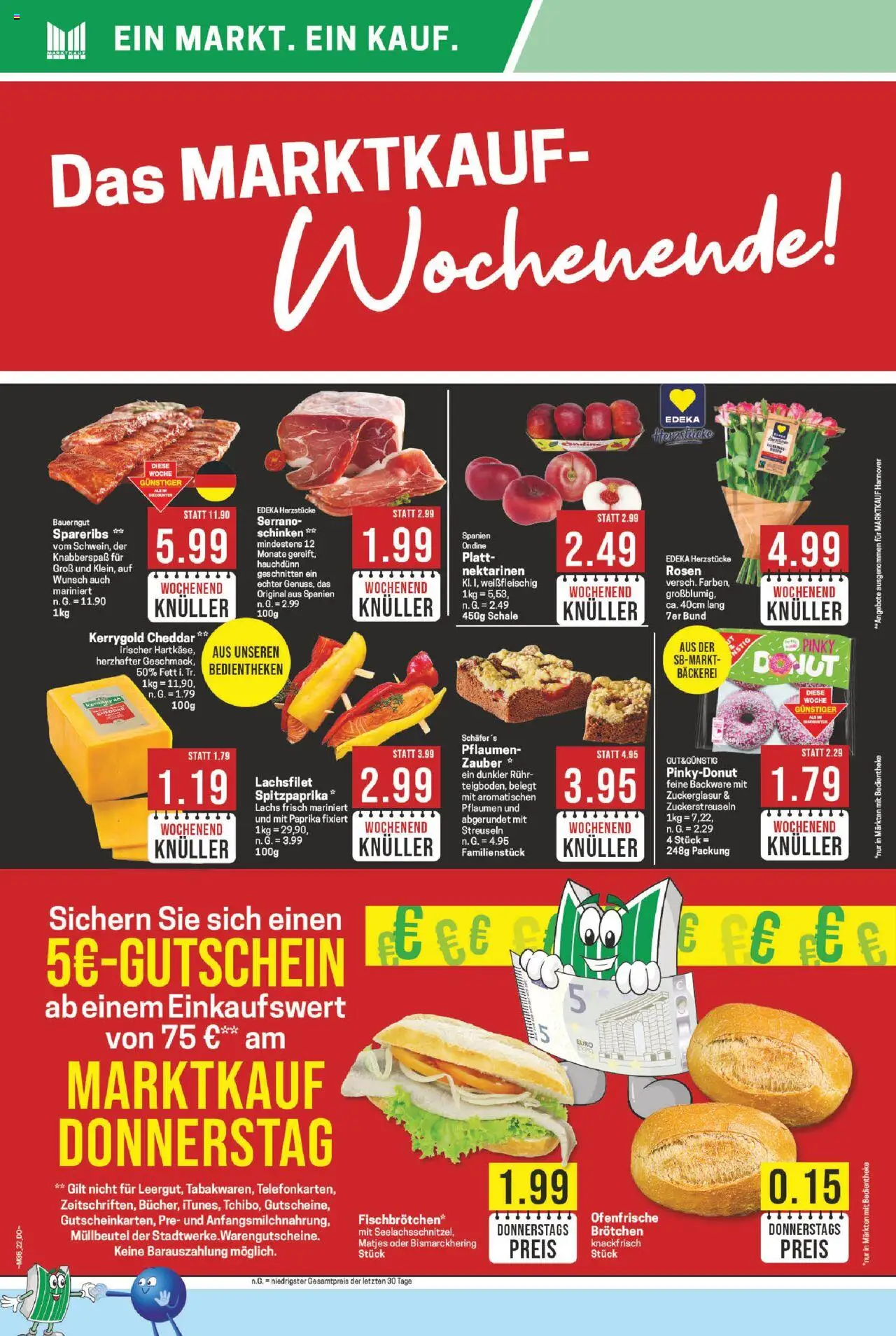 Marktkauf Prospekt 	 - gültig ab dem 25.08.2025 | Seite: 22 | Produkte: Bäckerei, Nektarinen, Paprika, Schinken