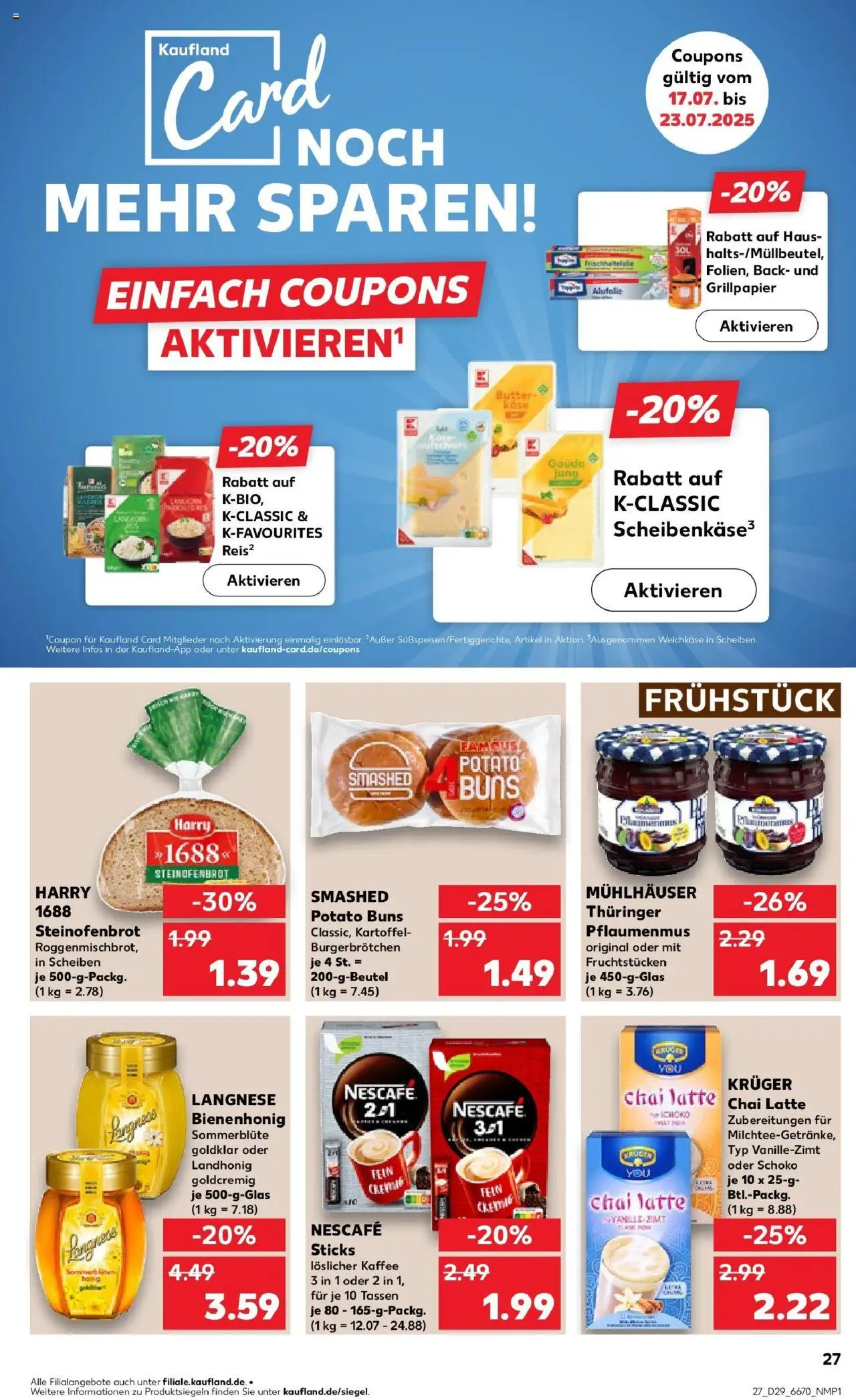 Kaufland prospekt Bergkamen	 - gültig ab dem 21.07.2025 | Seite: 40 | Produkte: Langnese, Nescafe, Butter, Kaffee