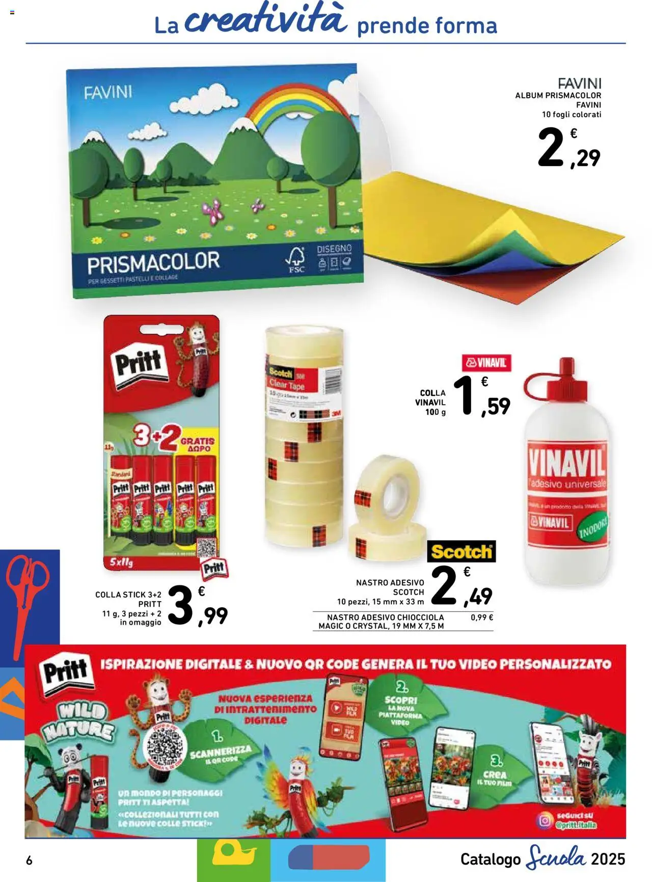 Volantino Conad del 22.08.2025 | Pagina: 6 | Prodotti: Video, Nastro adesivo, Colla, Pastelli