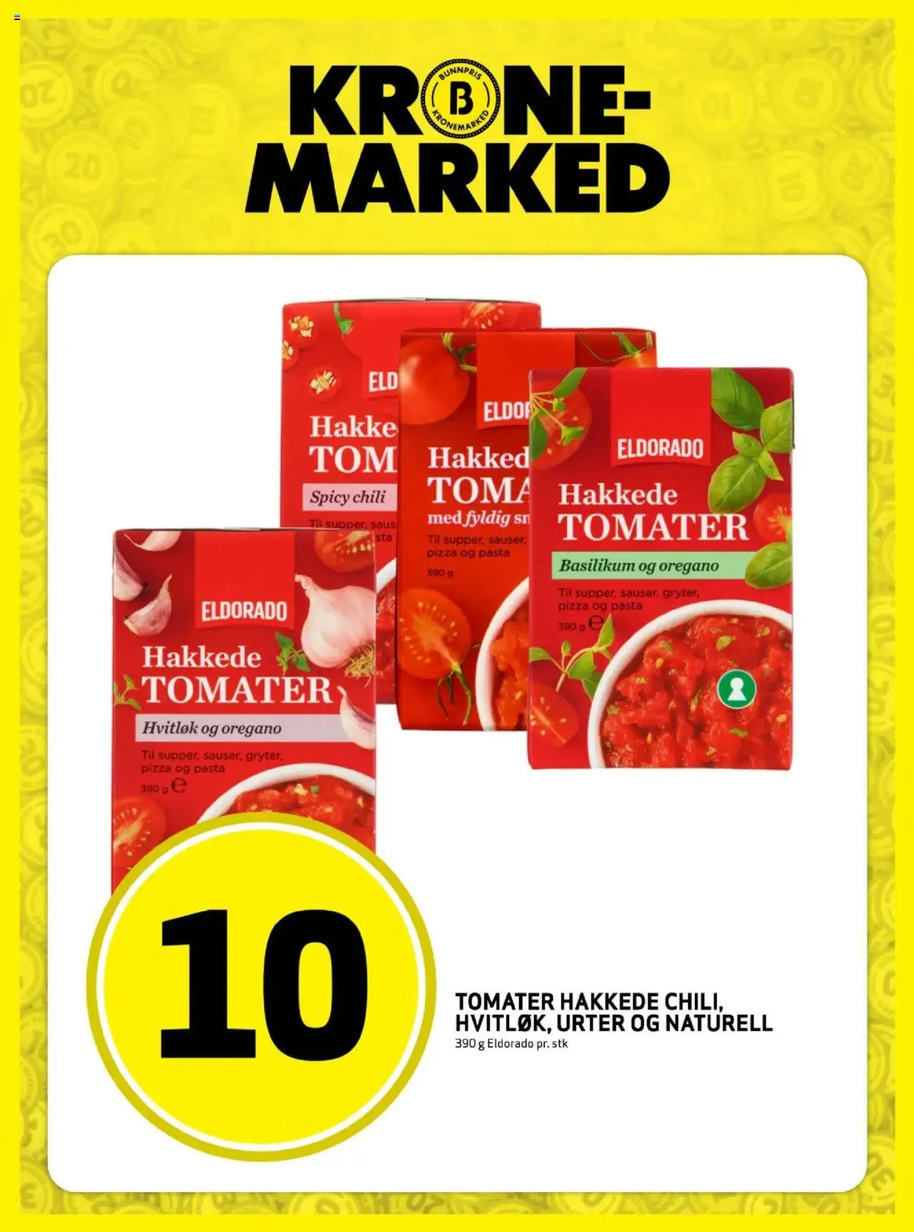 {H1} | Side: 11 | Produkter: Tomater, Saus, Oregano, Hvitløk