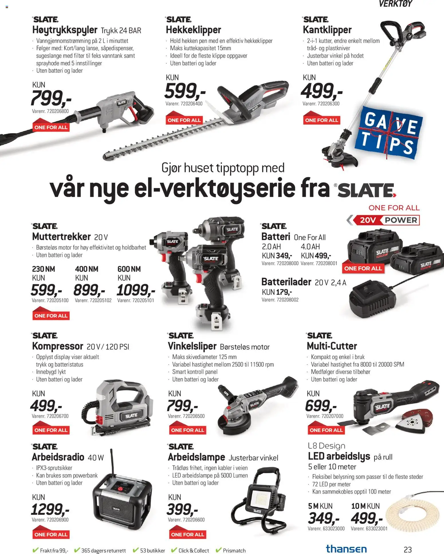 {H1} | Side: 23 | Produkter: Powerbank, Høytrykkspyler, Lykt, Batteri