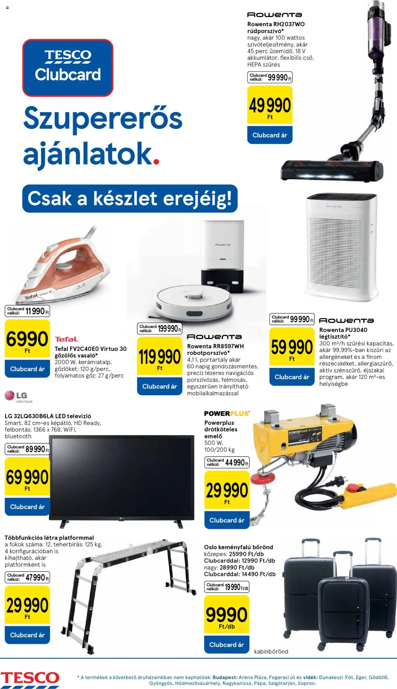 Tesco akciós ujság - amely érvényes a következő dátumtól: 05.06.2025 | Oldal: 16 | Termékek: Televízió, Tefal, Robot, Létra