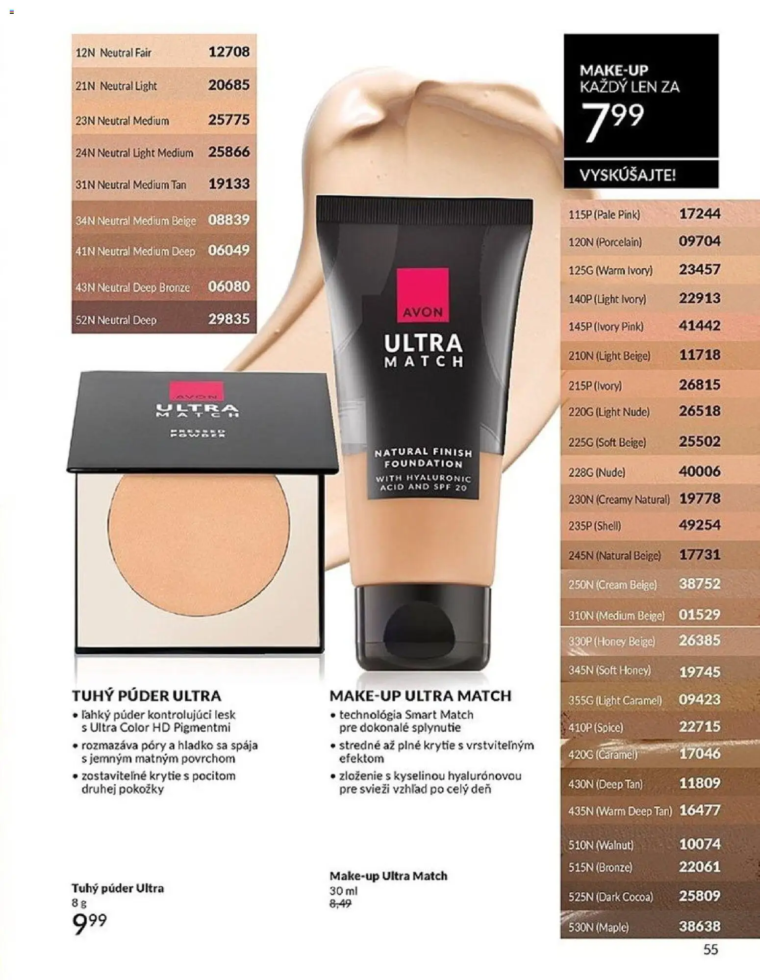 Nové Avon akcie – leták je platný od 01.05.2026 | Strana: 55 | Produkty: Púder