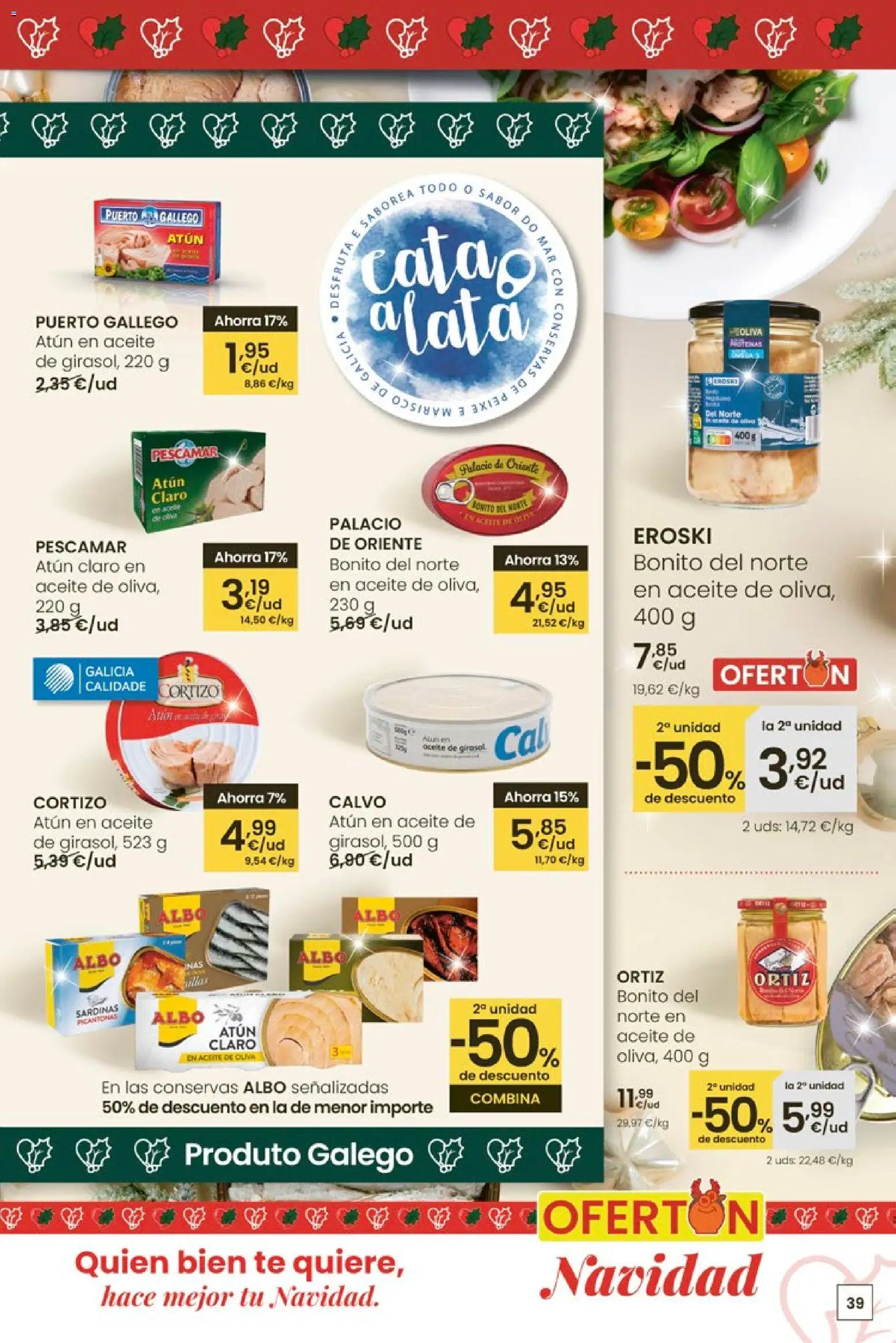 Eroski - Center │ válido desde el 27.11.2025 | Página: 39 | Productos: Aceite, Aceite de oliva, Aceite de girasol, Atún claro