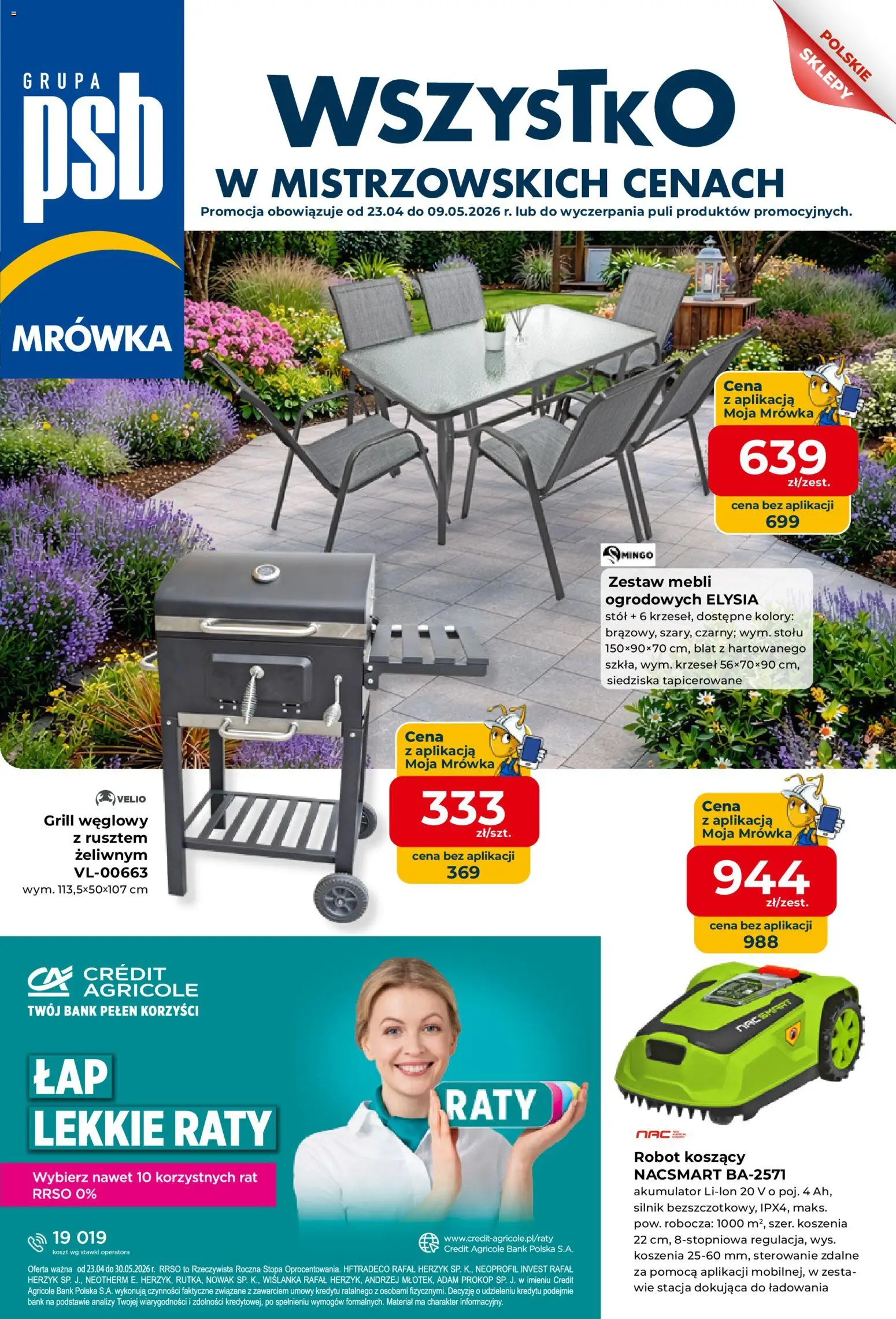 Mrówka gazetka - Elbląg od 23.04.2026 | Strona: 1 | Produkty: Grill, Robot, Stół