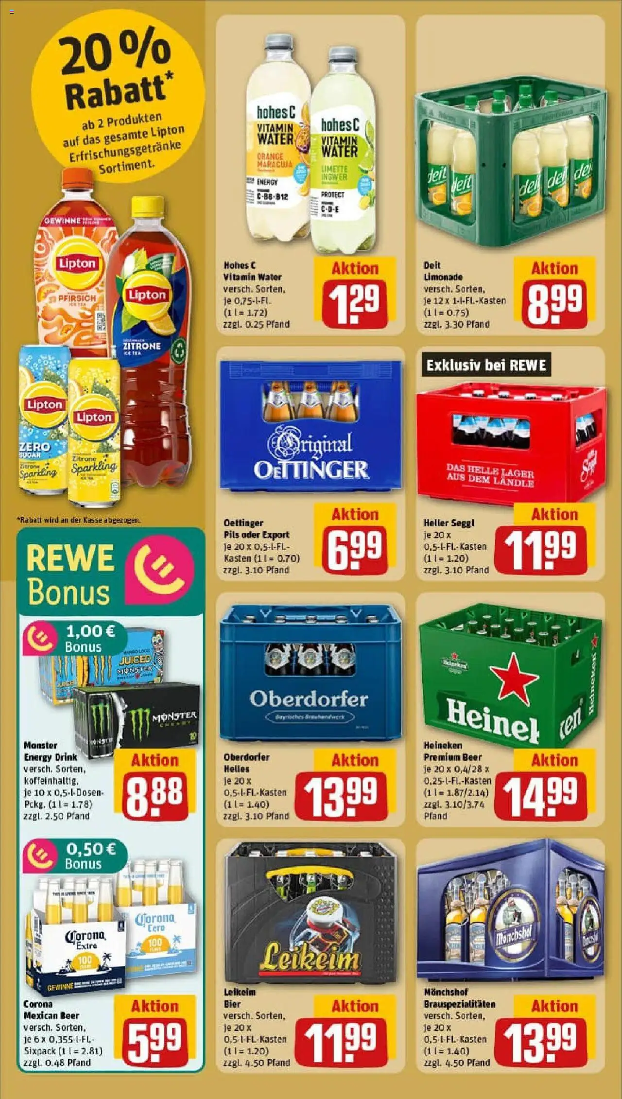 Rewe prospekt Bodolz	 - gültig ab dem 03.08.2025 | Seite: 14 | Produkte: Energy, Oettinger, Heineken, Pfirsich