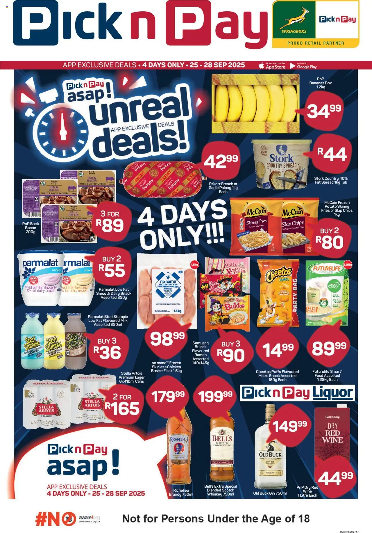 New Pick n Pay catalogue – valid from 25.09.2025 | Page: 1 | Products: Bag, Whiskey, Garlic, Bacon