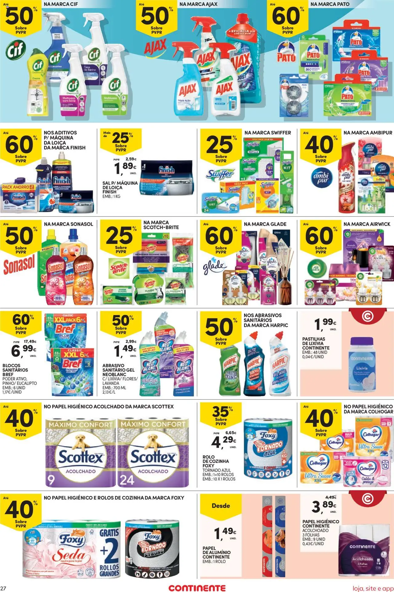 Continente Semanal Continente Bom Dia │ válido de 30.09.2025 | Página: 27 | Produtos: Papel de alumínio, Casa de banho, Banho, Creme