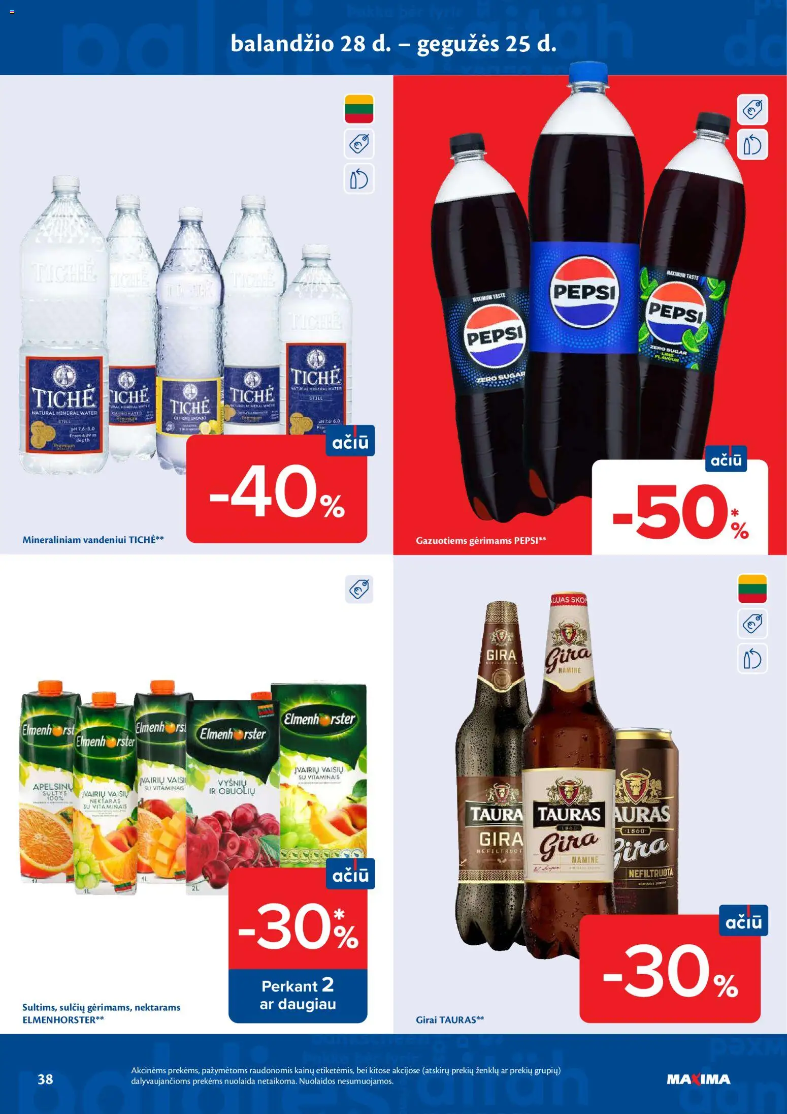 MAXIMA akcijos nuo 28.04.2026 | Puslapis: 38 | Prekių: Sultys