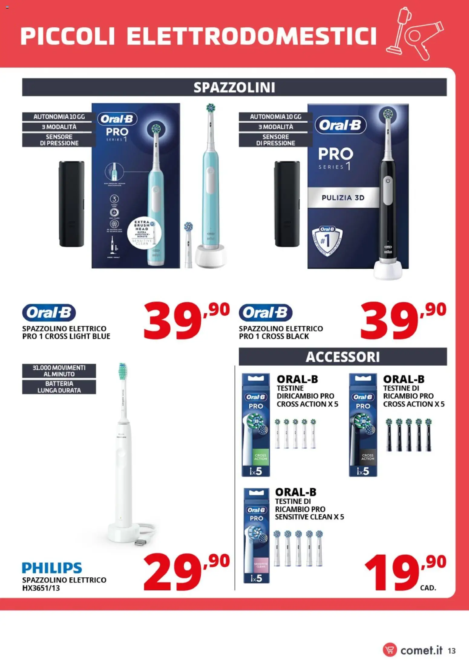 Volantino Comet del 20.02.2026 | Pagina: 13 | Prodotti: Spazzolino, Spazzolino elettrico, Batteria