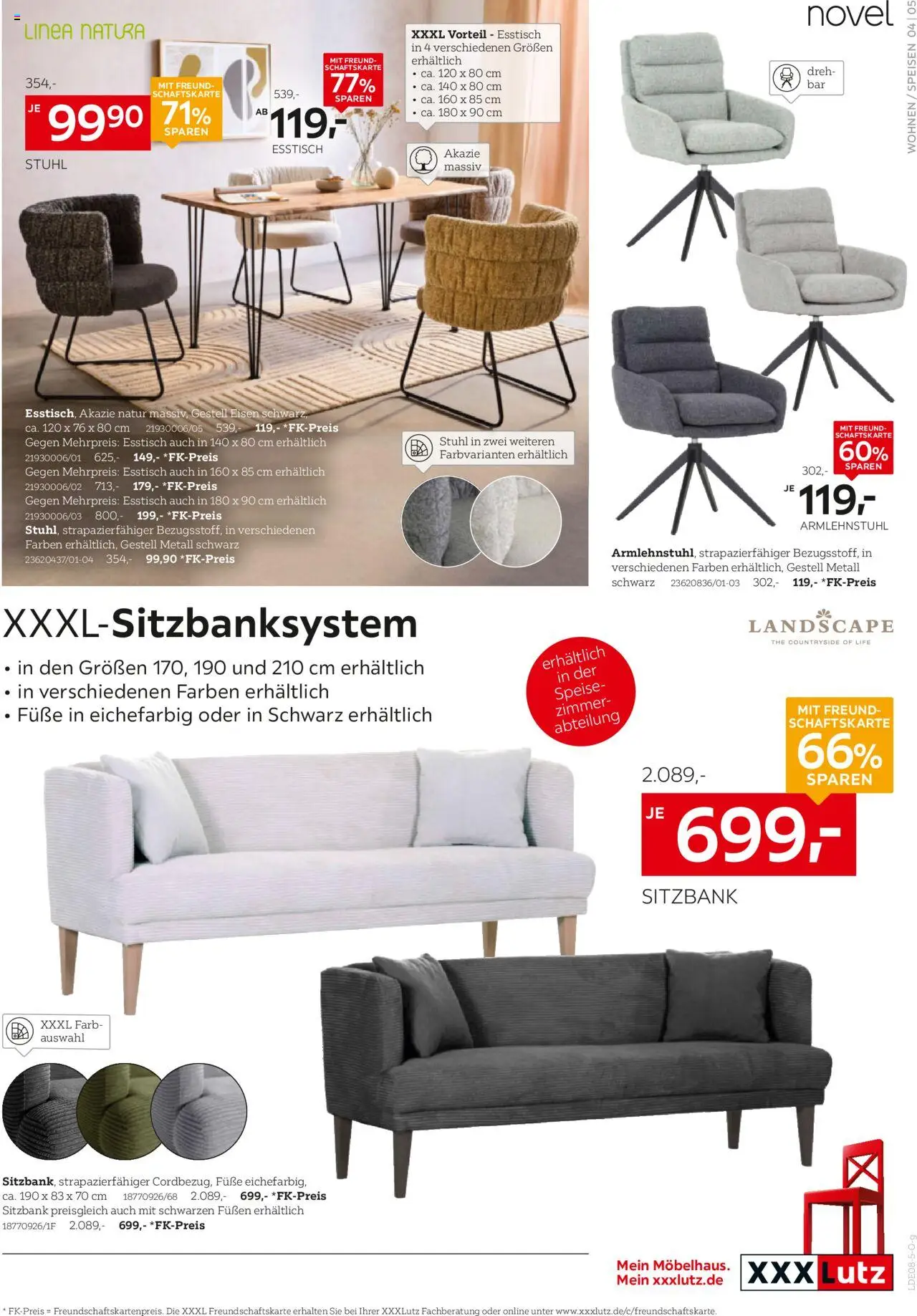 XXXL Lutz Junges Wohnen - gültig ab dem 04.08.2025 | Seite: 5 | Produkte: Esstisch, Sitzbank, Stuhl