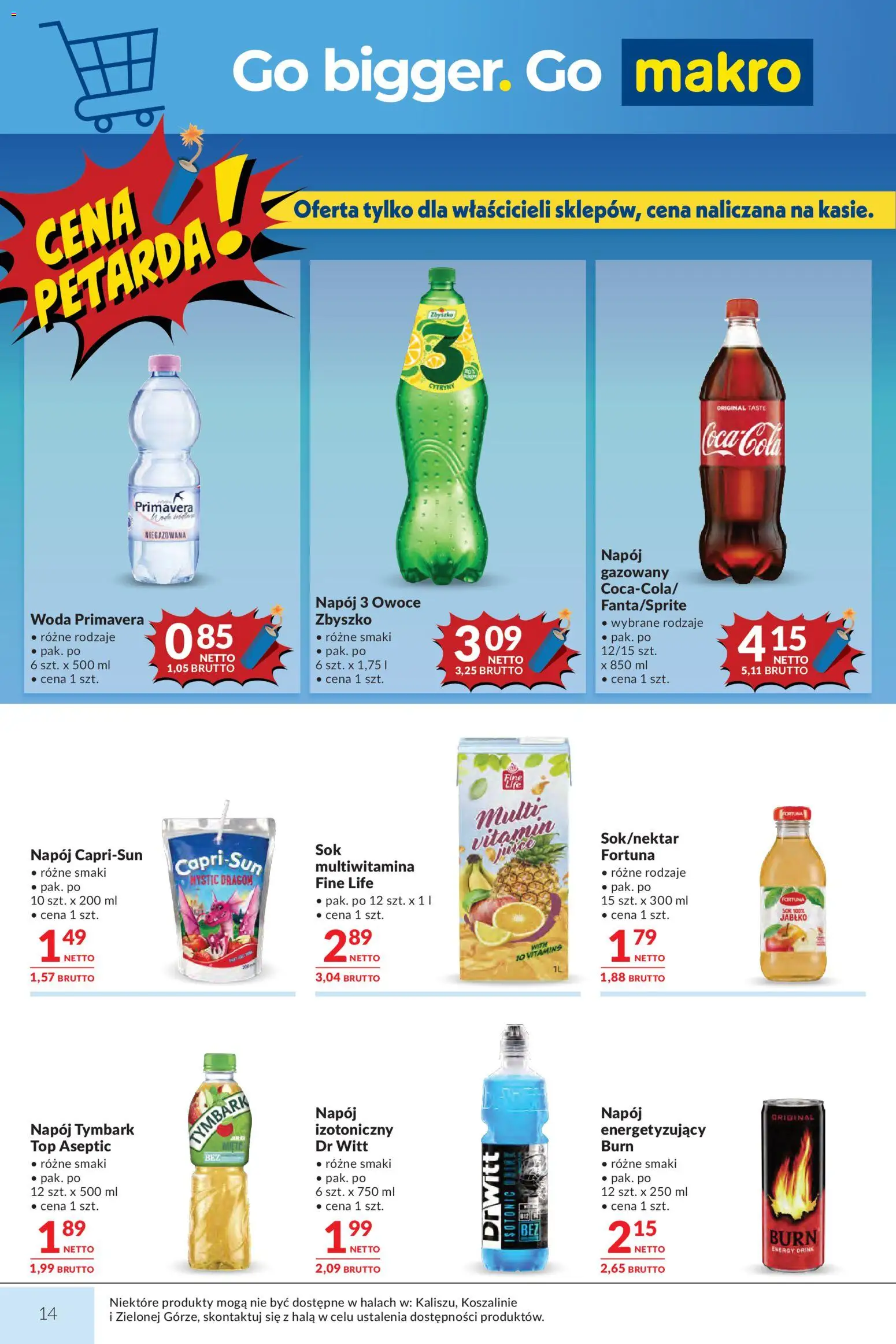 Makro gazetka od 28.04.2026 | Strona: 14 | Produkty: Top, Woda, Owoce
