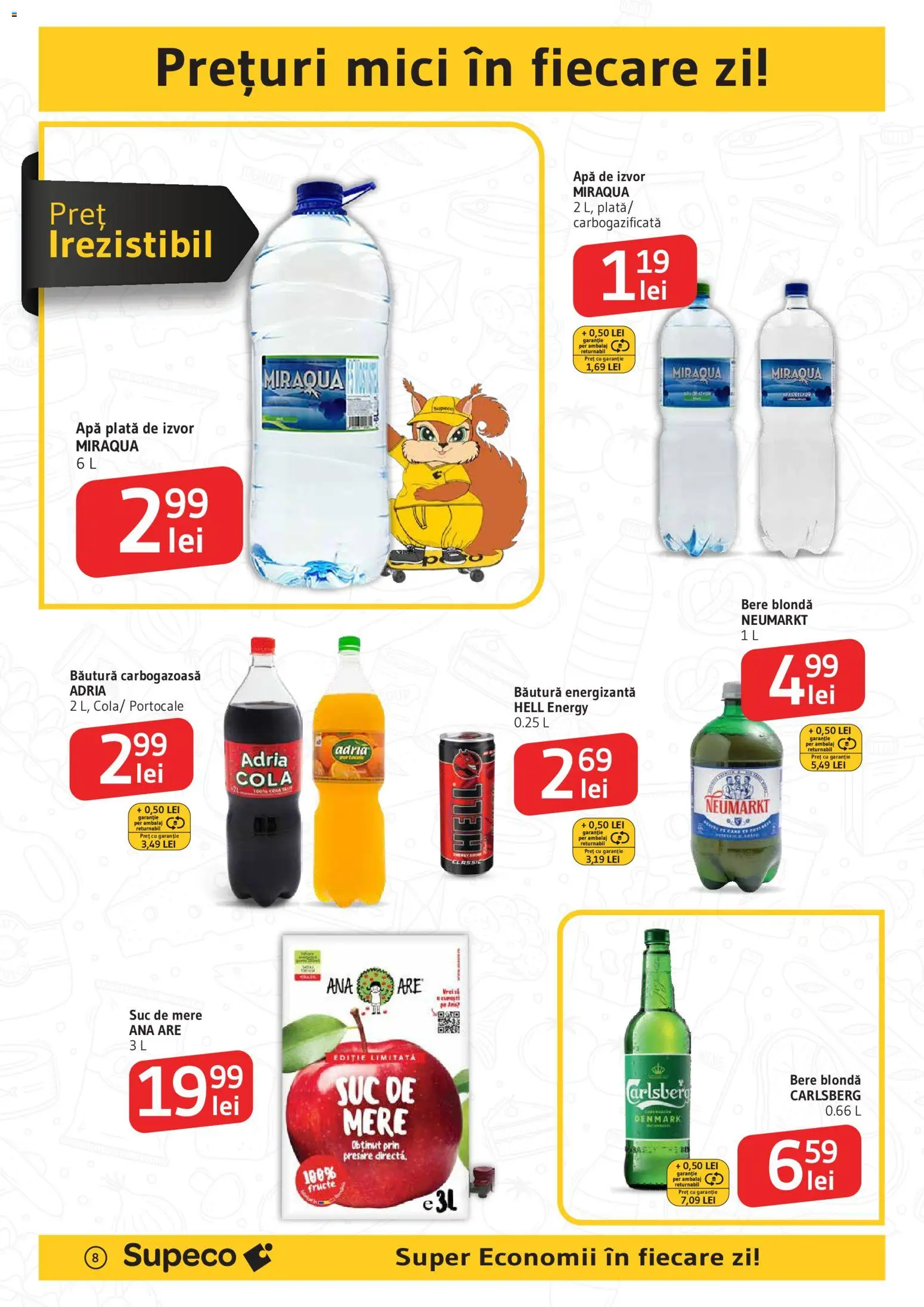 Noul catalog Supeco – valabil de la 13.11.2025 | Pagină: 8 | Produse: Mici, Bere, Băutură energizantă, Mere
