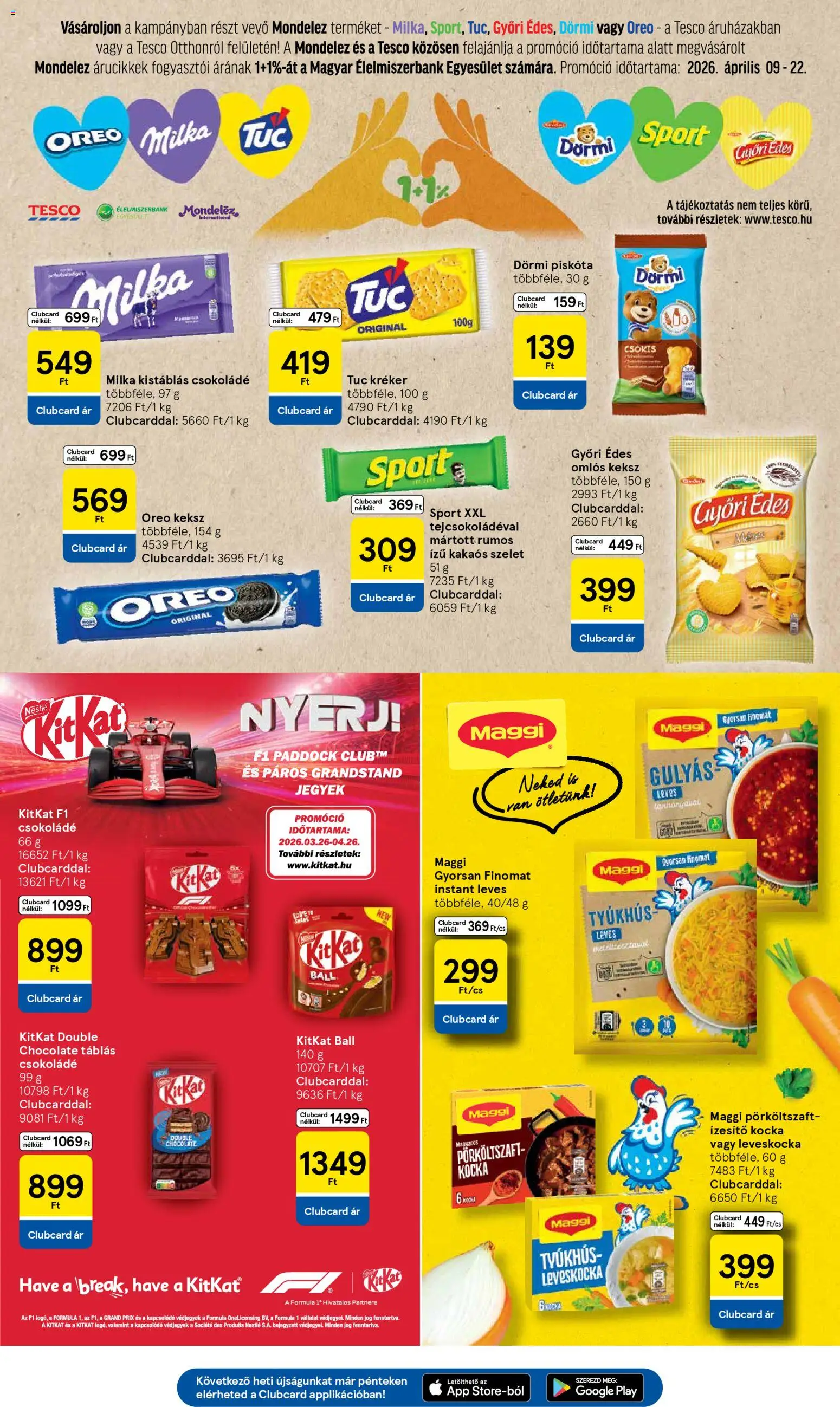 Tesco akciós ujság - amely érvényes a következő dátumtól: 16.04.2026 | Oldal: 23 | Termékek: Piskóta, Leveskocka, Kréker, Keksz