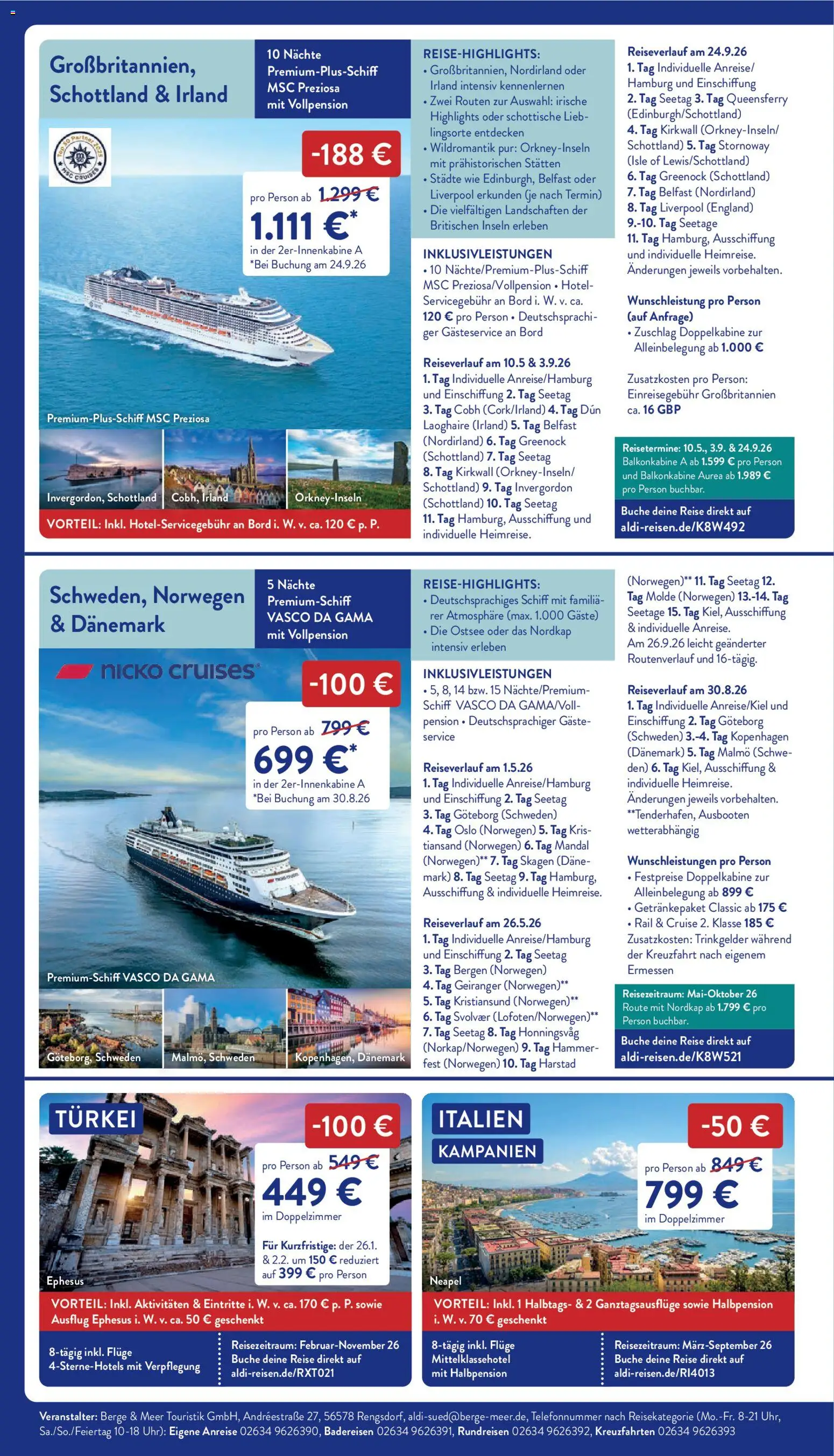 Aldi Reisen Highlight-Flyer – gültig ab 16.01.2026 | Seite: 2 | Produkte: Uhr