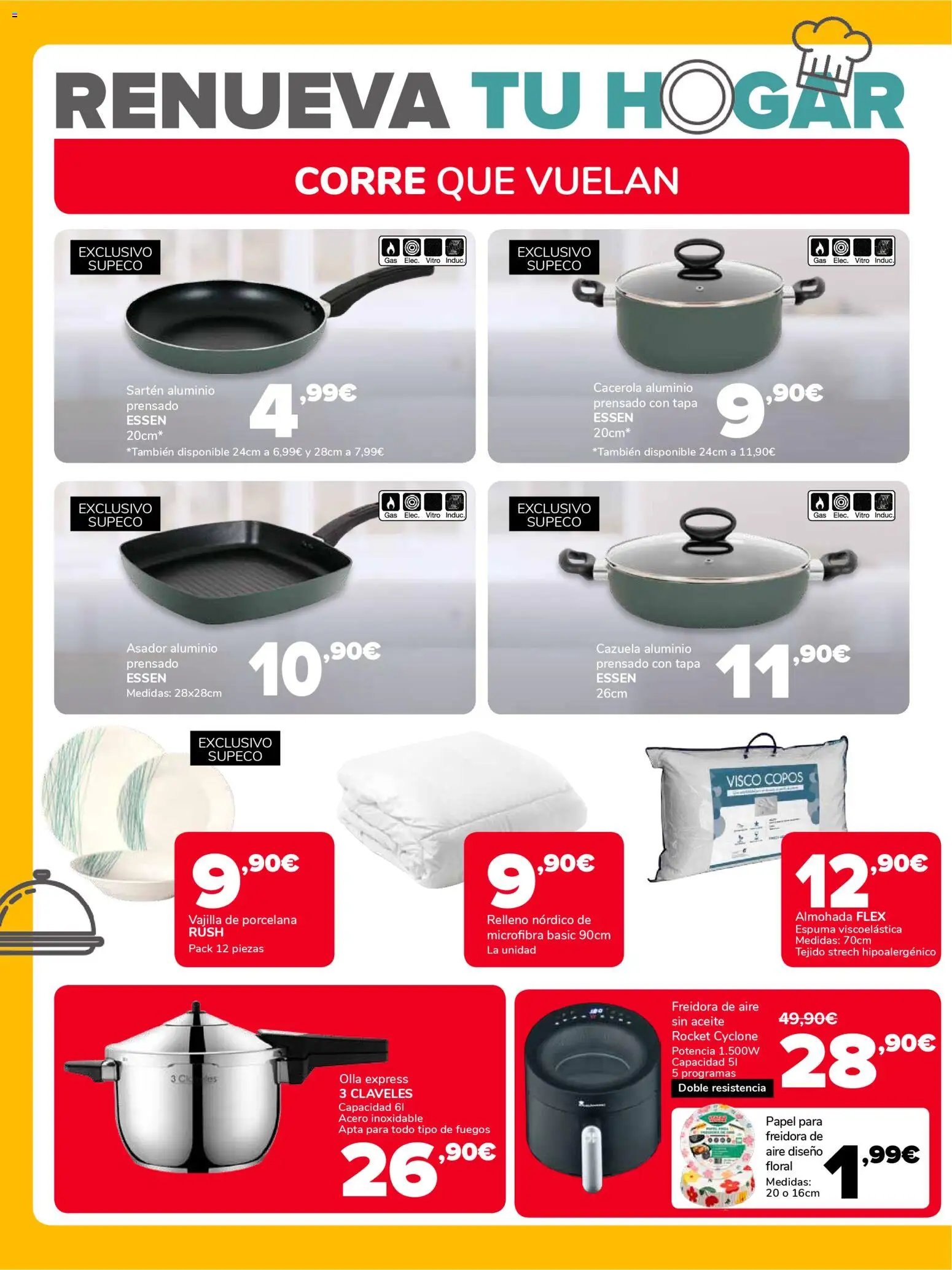 Supeco folleto │ válido desde el 08.01.2026 | Página: 4 | Productos: Copos, Βρεφικό κρεβάτι, Freidora, Almohada