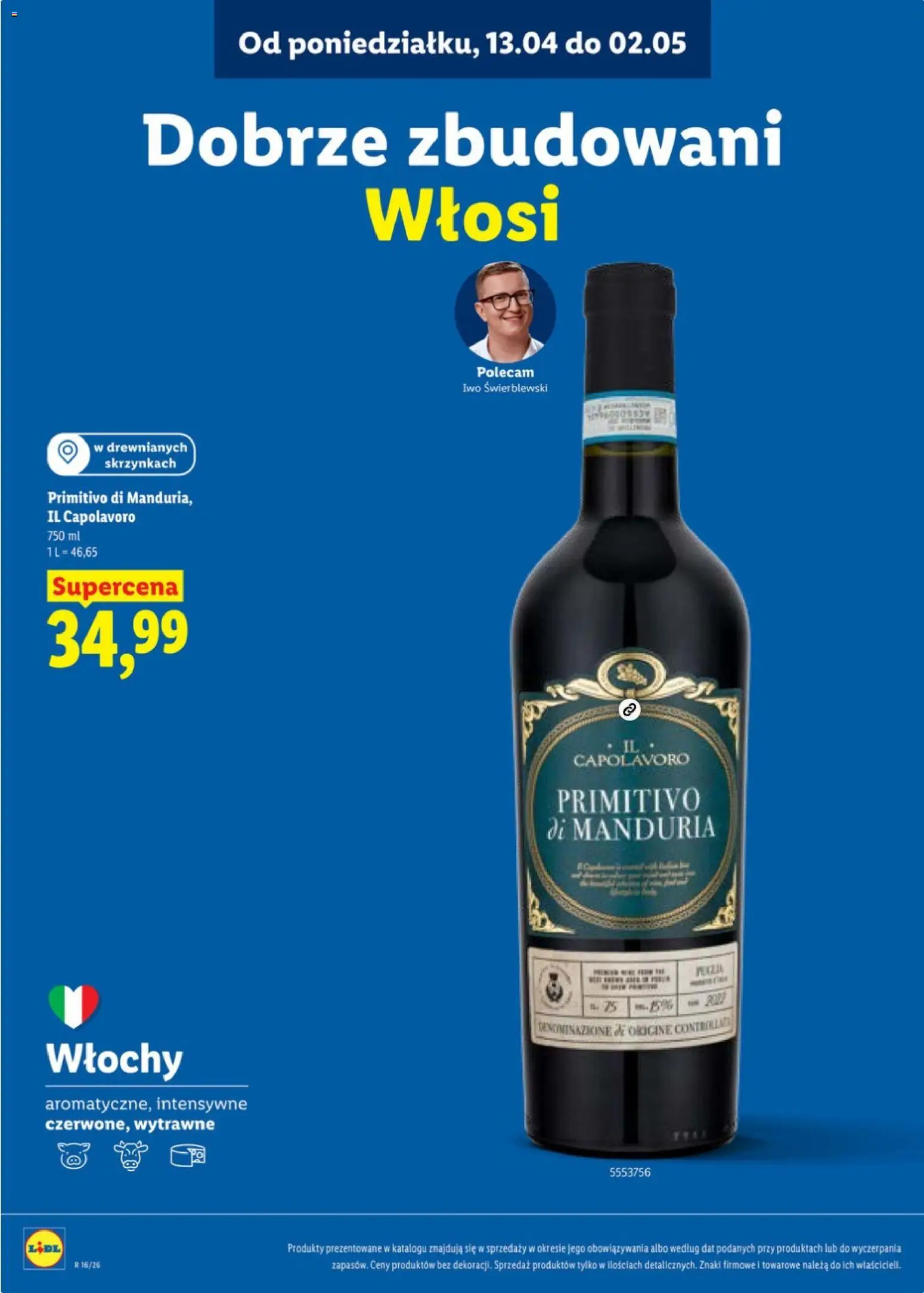 Lidl Katalog karta win od 13.04.2026 | Strona: 19 | Produkty: Primitivo Di Manduria