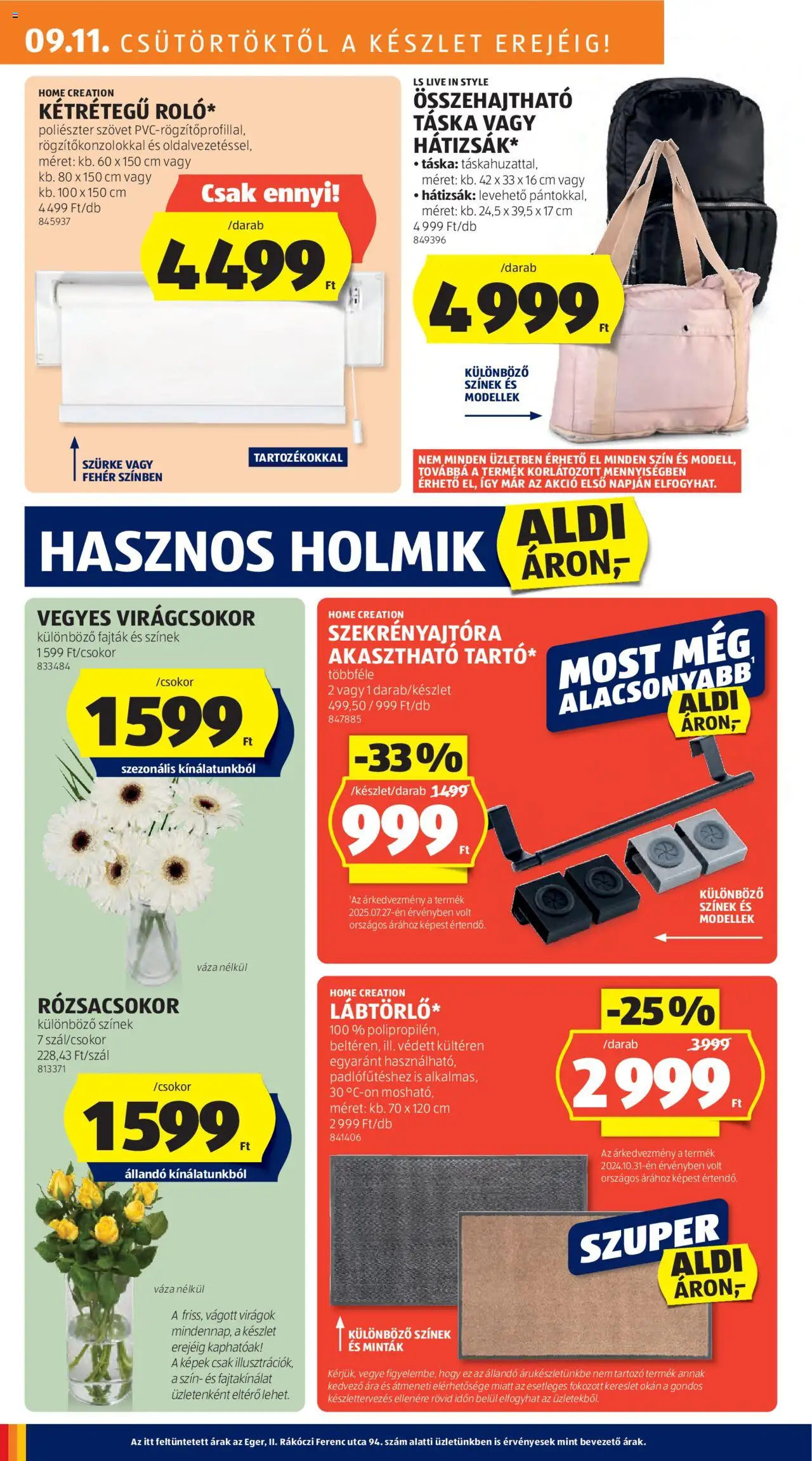 Aldi akciós ujság - amely érvényes a következő dátumtól: 11.09.2025 | Oldal: 22 | Termékek: Virágok, Hátizsák, Táska, Váza