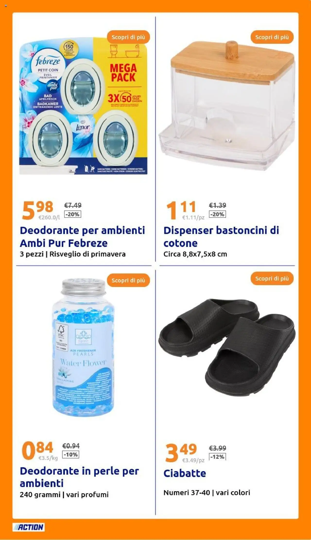 Volantino Action del 30.07.2025 | Pagina: 29 | Prodotti: Deodorante, Ciabatte
