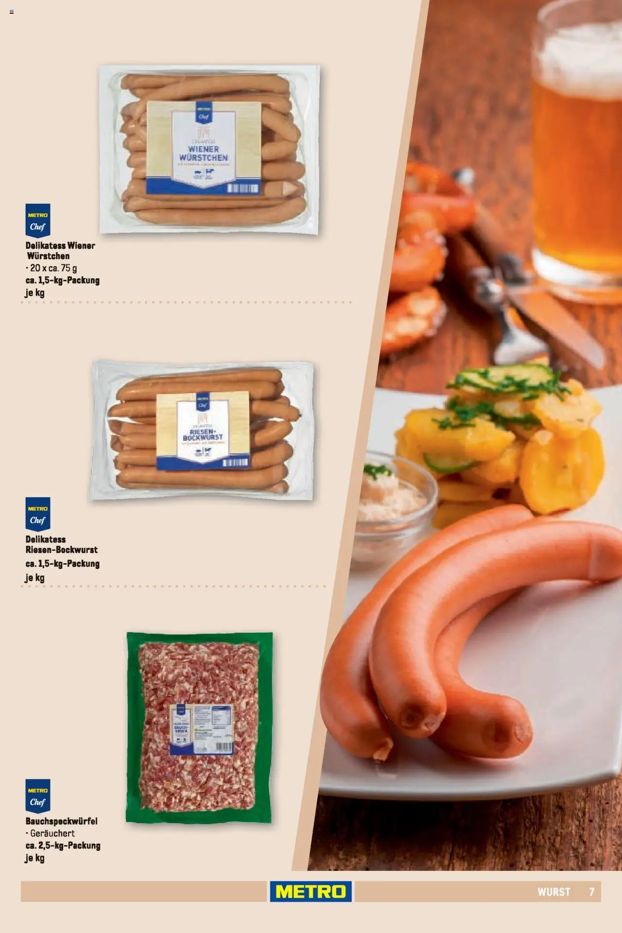 Metro Sortimentskatalog Vereine & Feste – gültig ab 01.06.2024 | Seite: 7 | Produkte: Wurst