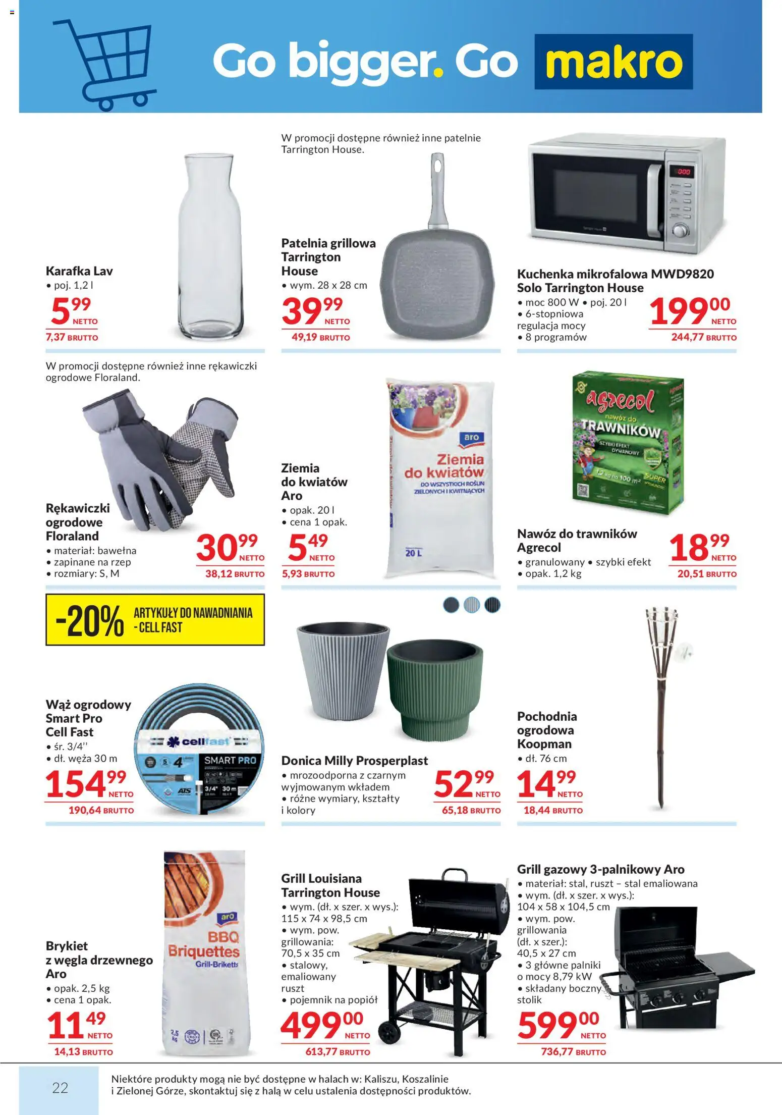 Makro gazetka od 07.04.2026 | Strona: 22 | Produkty: Wąż ogrodowy, Rękawiczki, Ruszt, Patelnia
