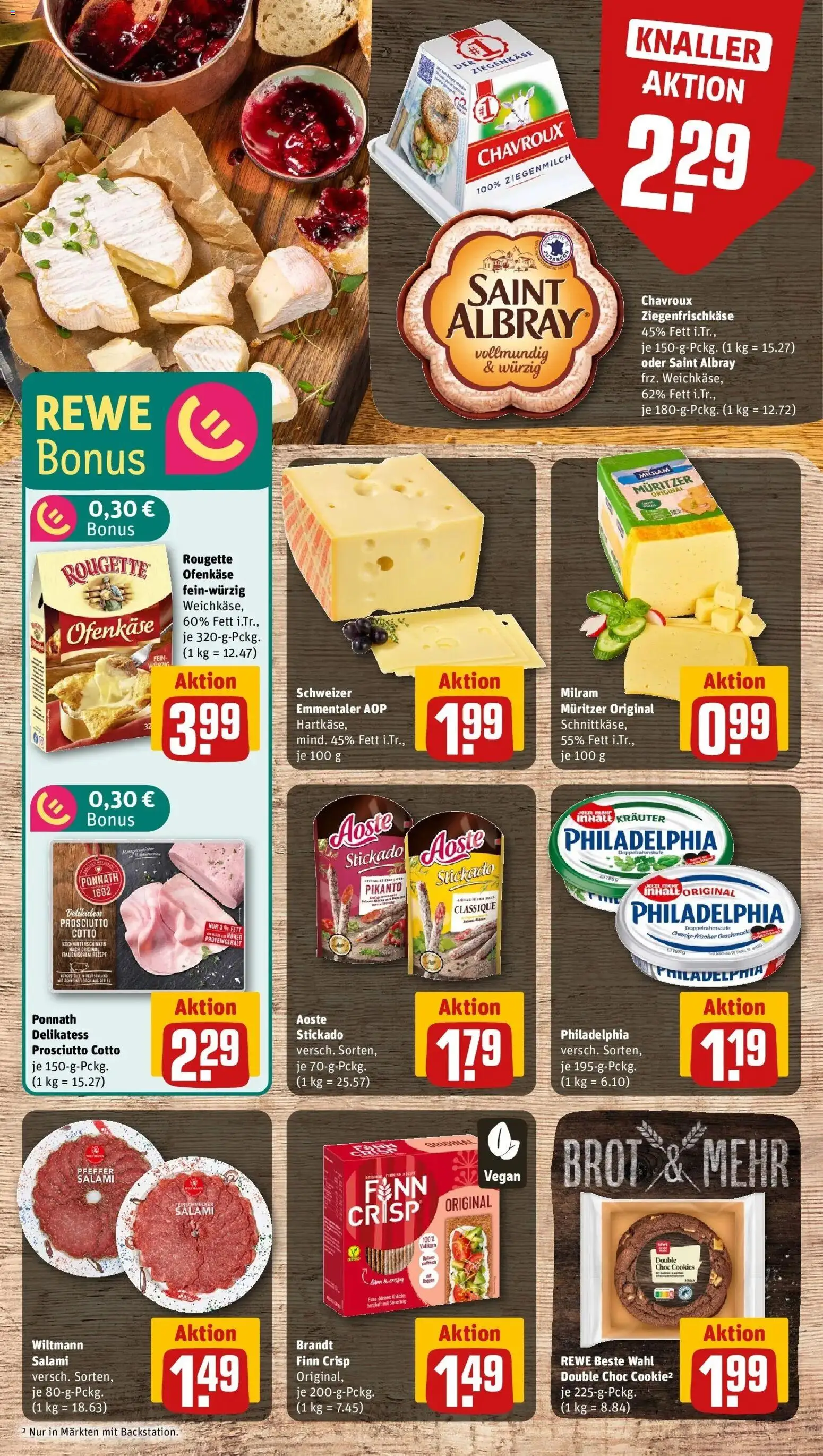 Rewe prospekt Allmendingen	 – gültig ab 16.02.2026 | Seite: 11 | Produkte: Ziegenkäse, Milram, Brot, Salami