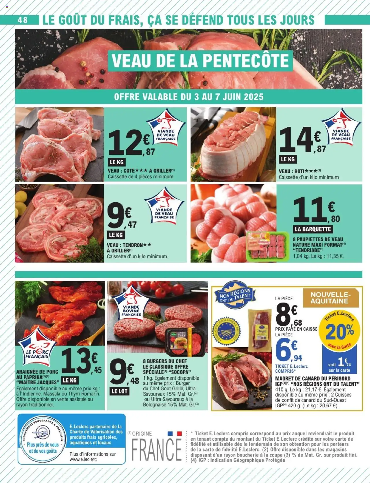  | Page: 48 | Produits: Magret de canard, Confit de canard, Viande, Porc
