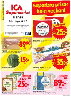 ICA Supermarket - Malmö - Förhandsvisning av reklamblad från butik ICA Supermarket aktuell från 28.07.2025